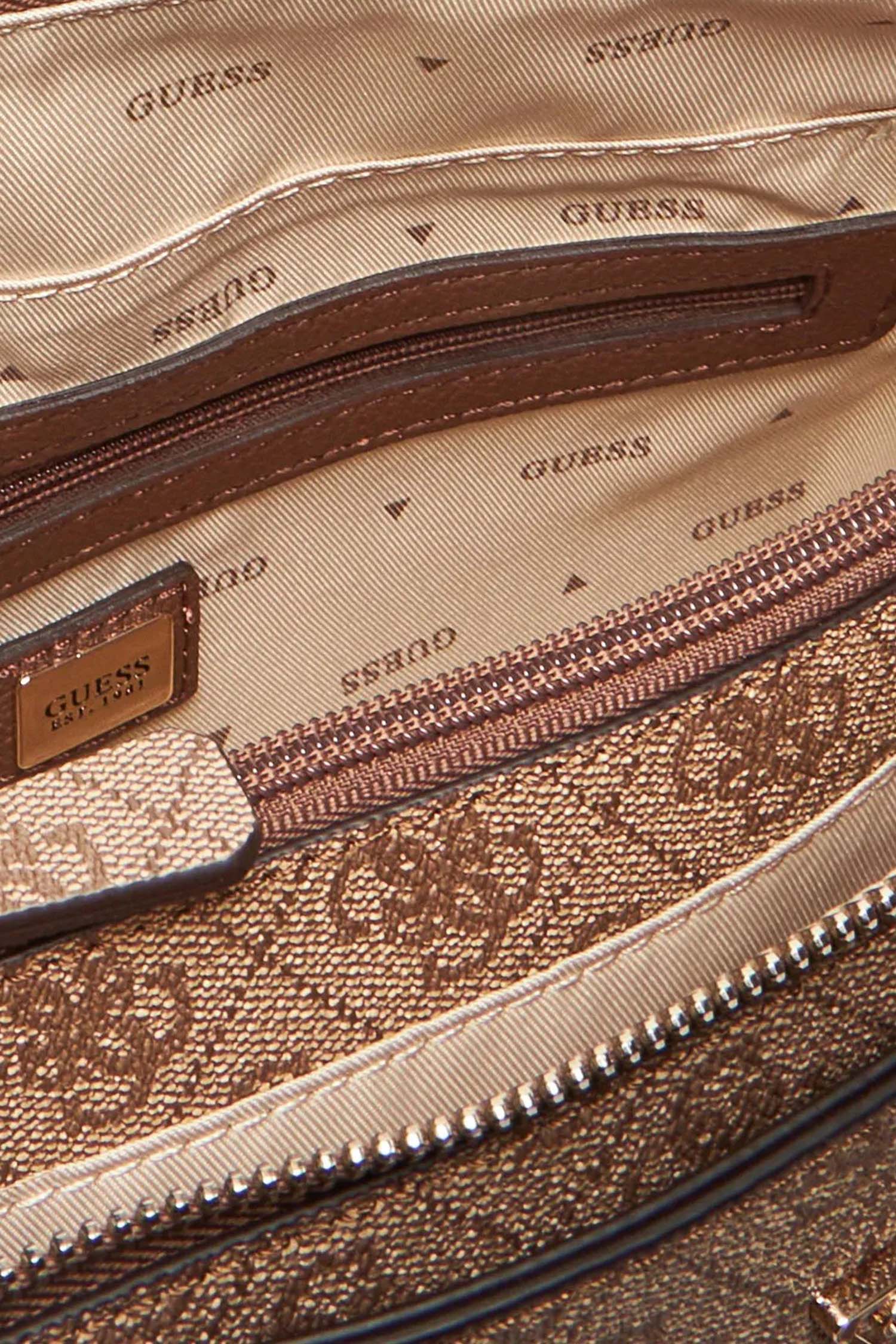 Жіноча бежева сумка з візерунком Guess HWBG96.72070;LGW