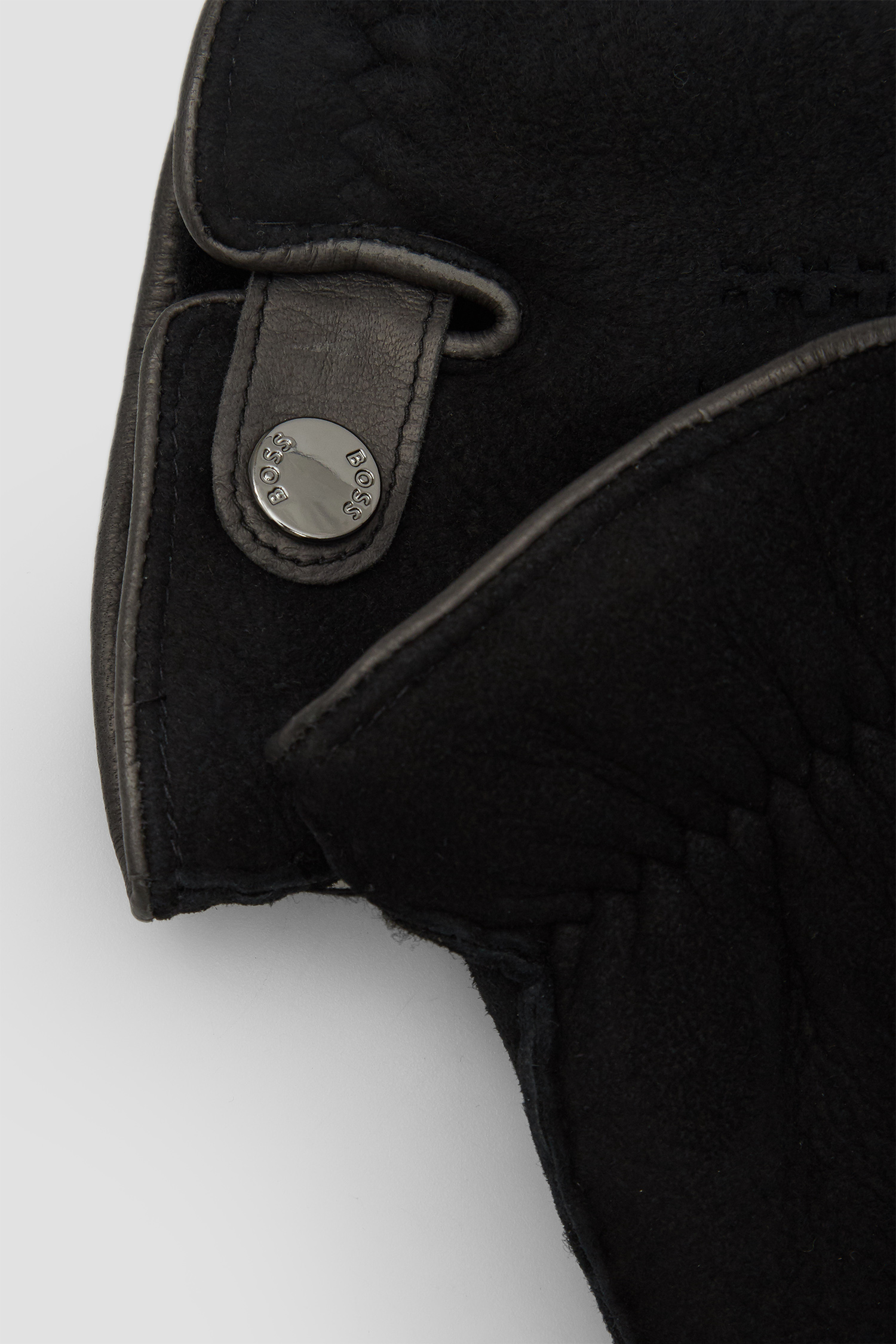 Мужские черные замшевые перчатки BOSS 50526829;001