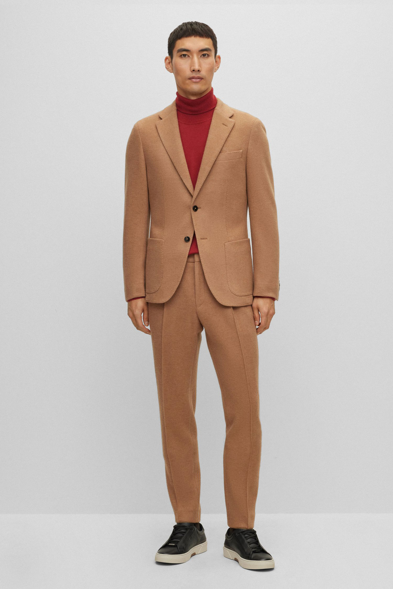 Мужские бежевые шерстяные брюки BOSS 50502376;260