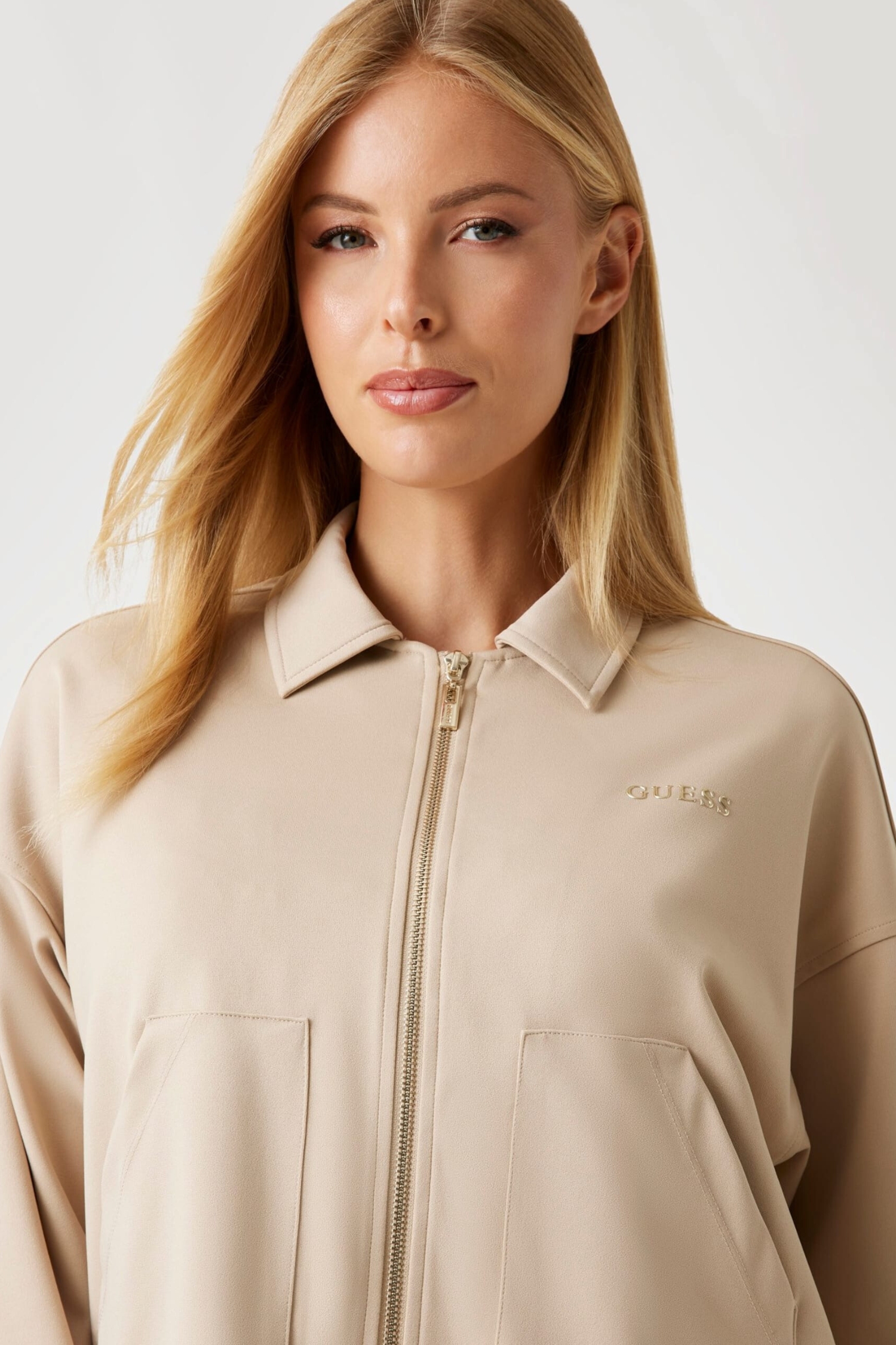 Женская бежевая спортивная кофта Guess V5YL08.KCX42;G1DR