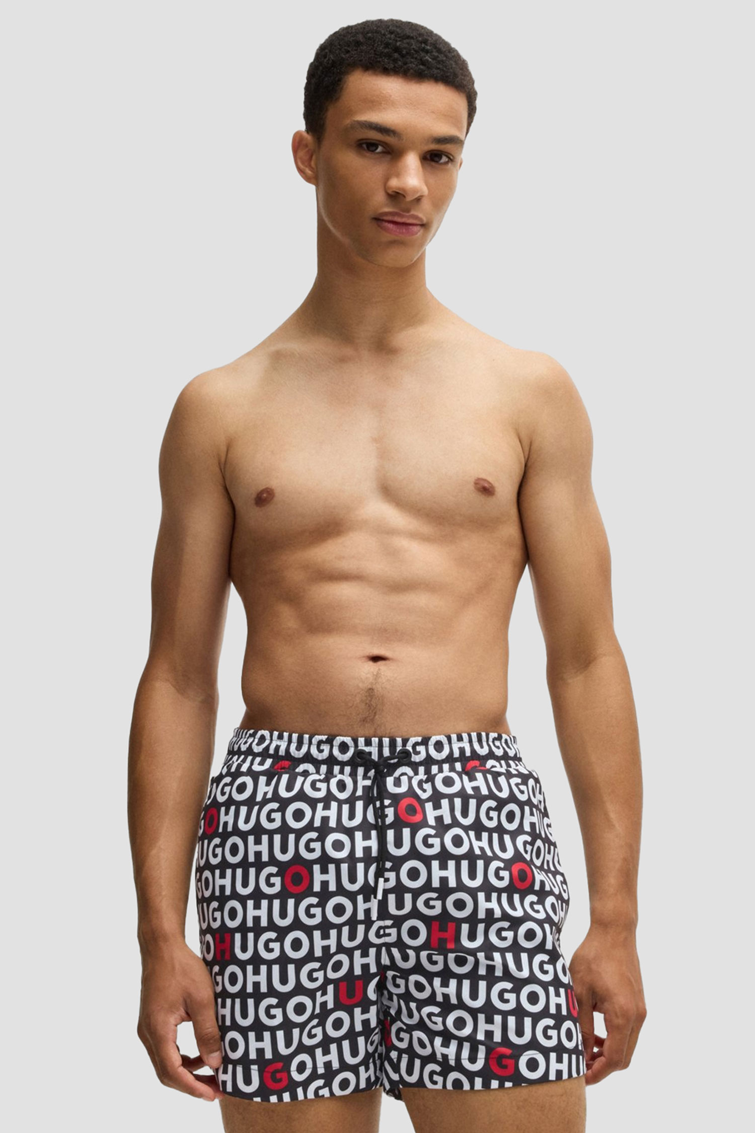 Мужские черные плавательные шорты с узором HUGO 50535412;001