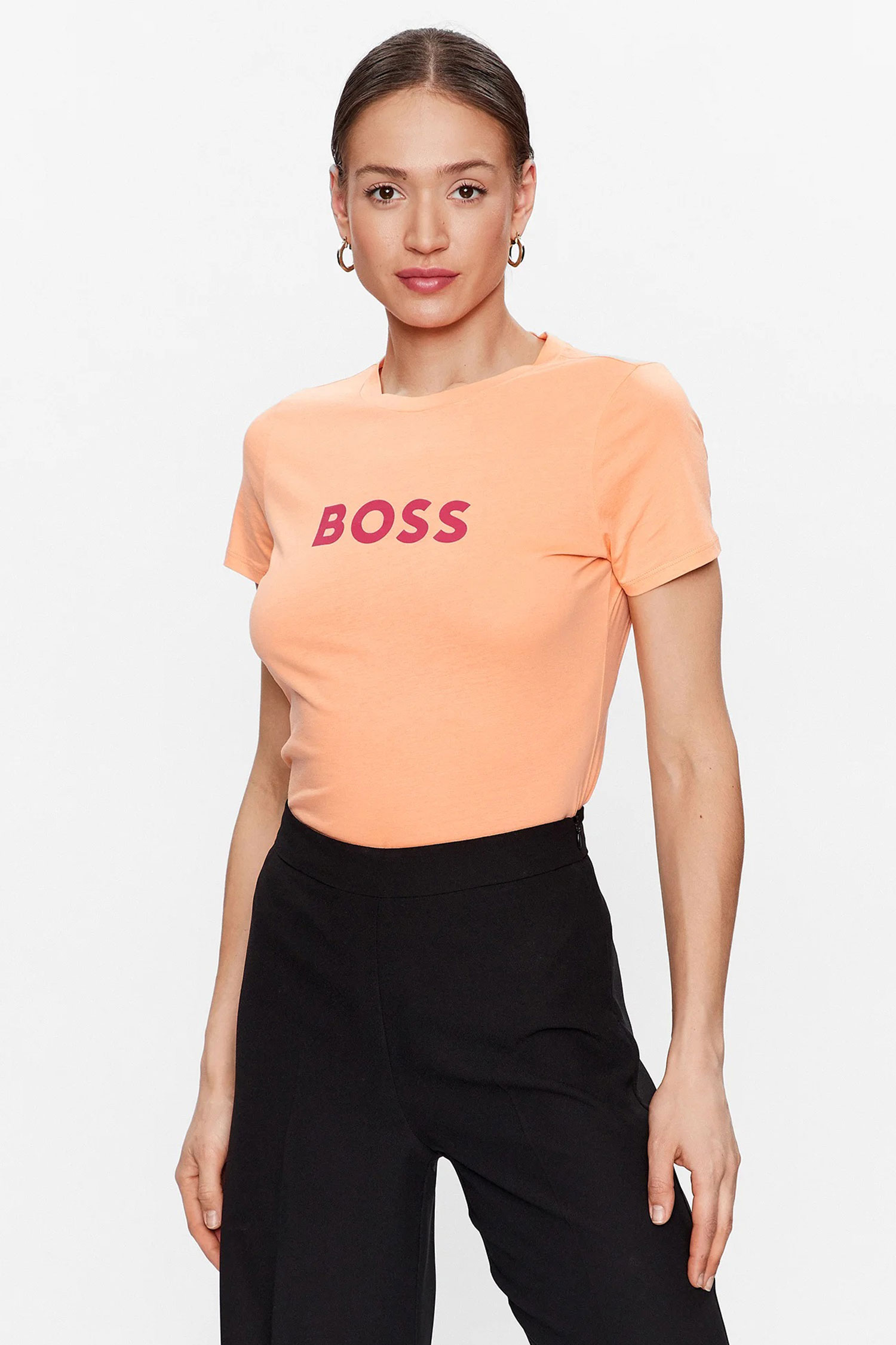 Женская оранжевая футболка BOSS 50468356;833