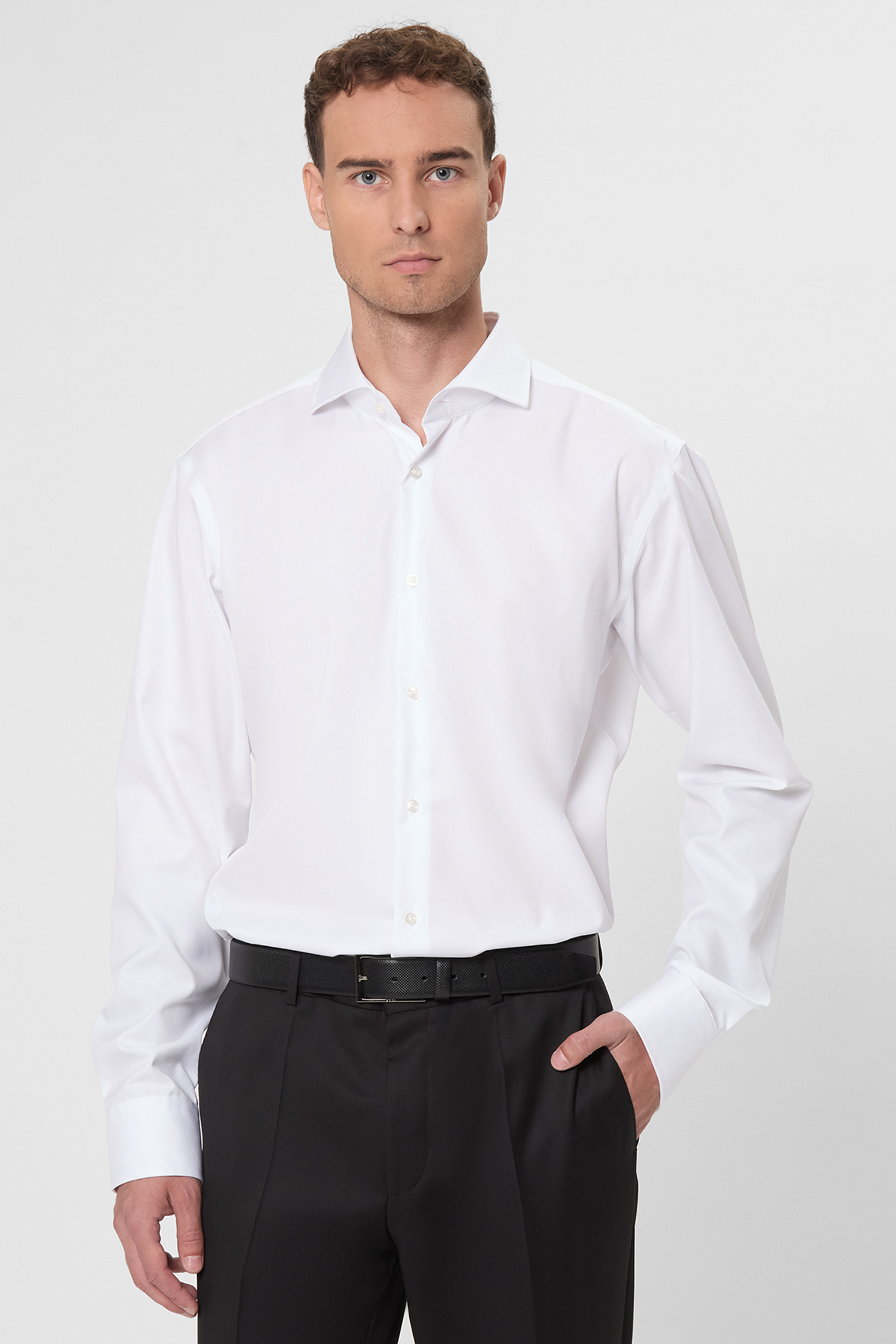 Мужская белая рубашка BOSS 50548789;100