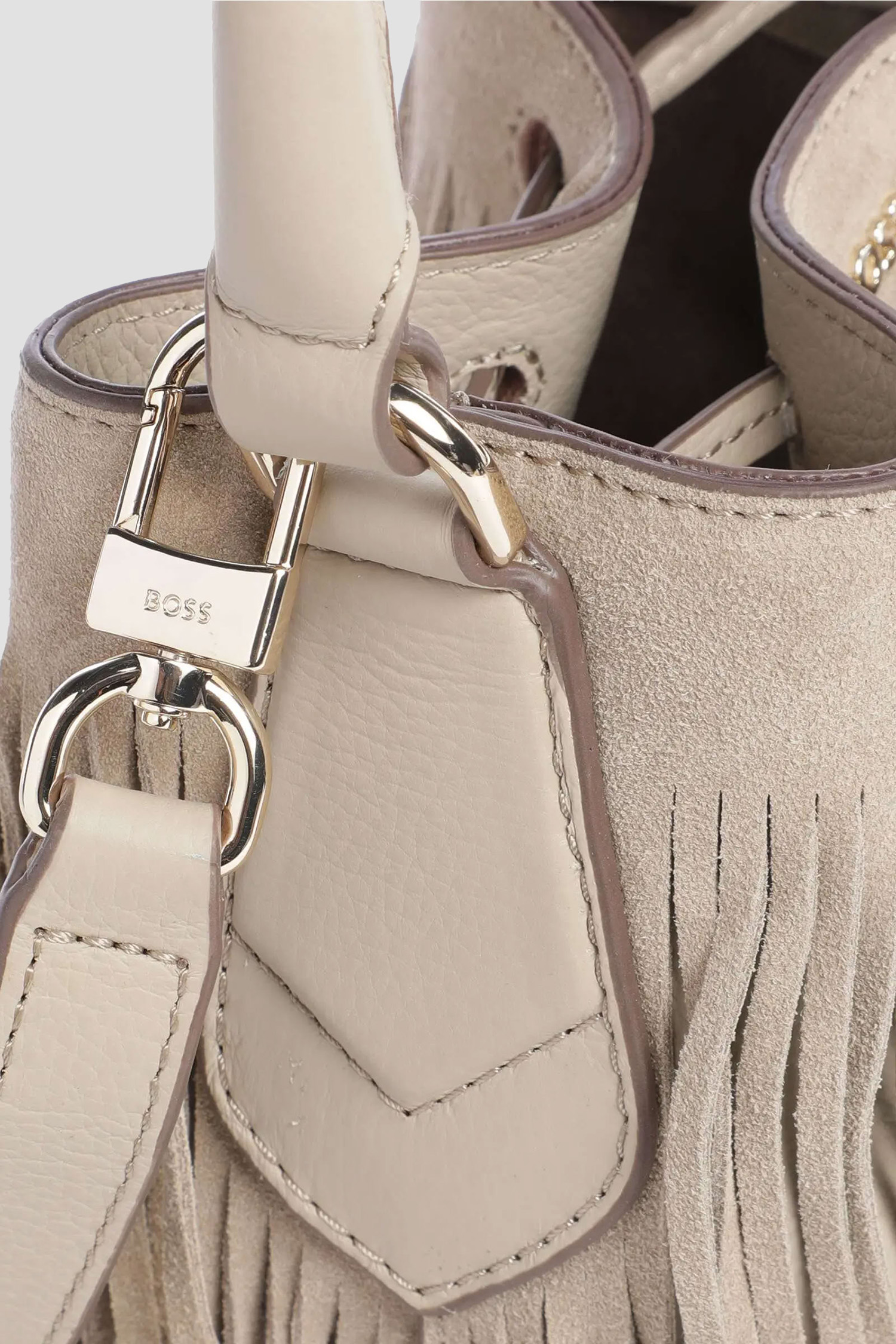 Жіноча бежева шкіряна сумка BOSS 50557994;273