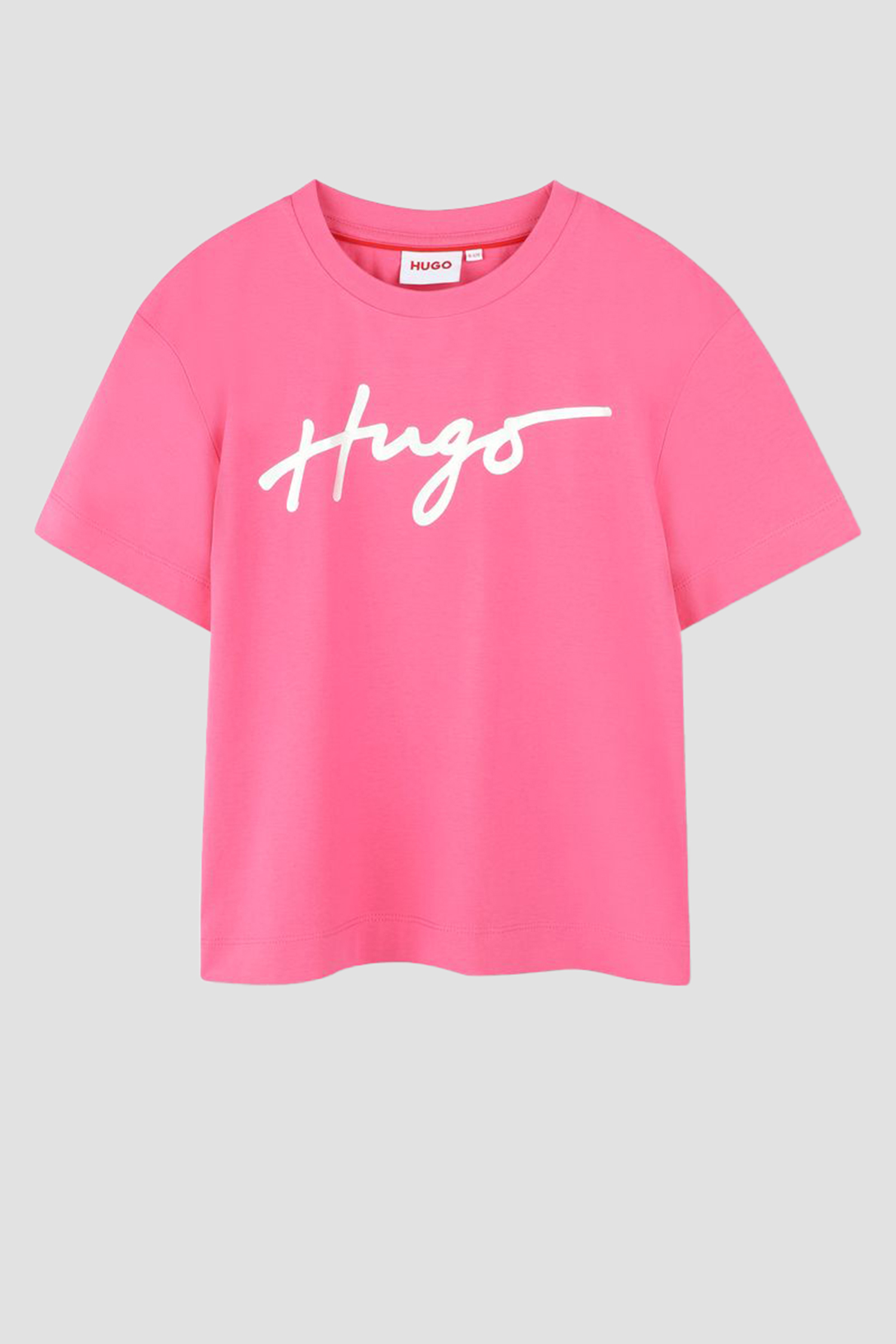 Детская розовая футболка HUGO kids G00390;48T