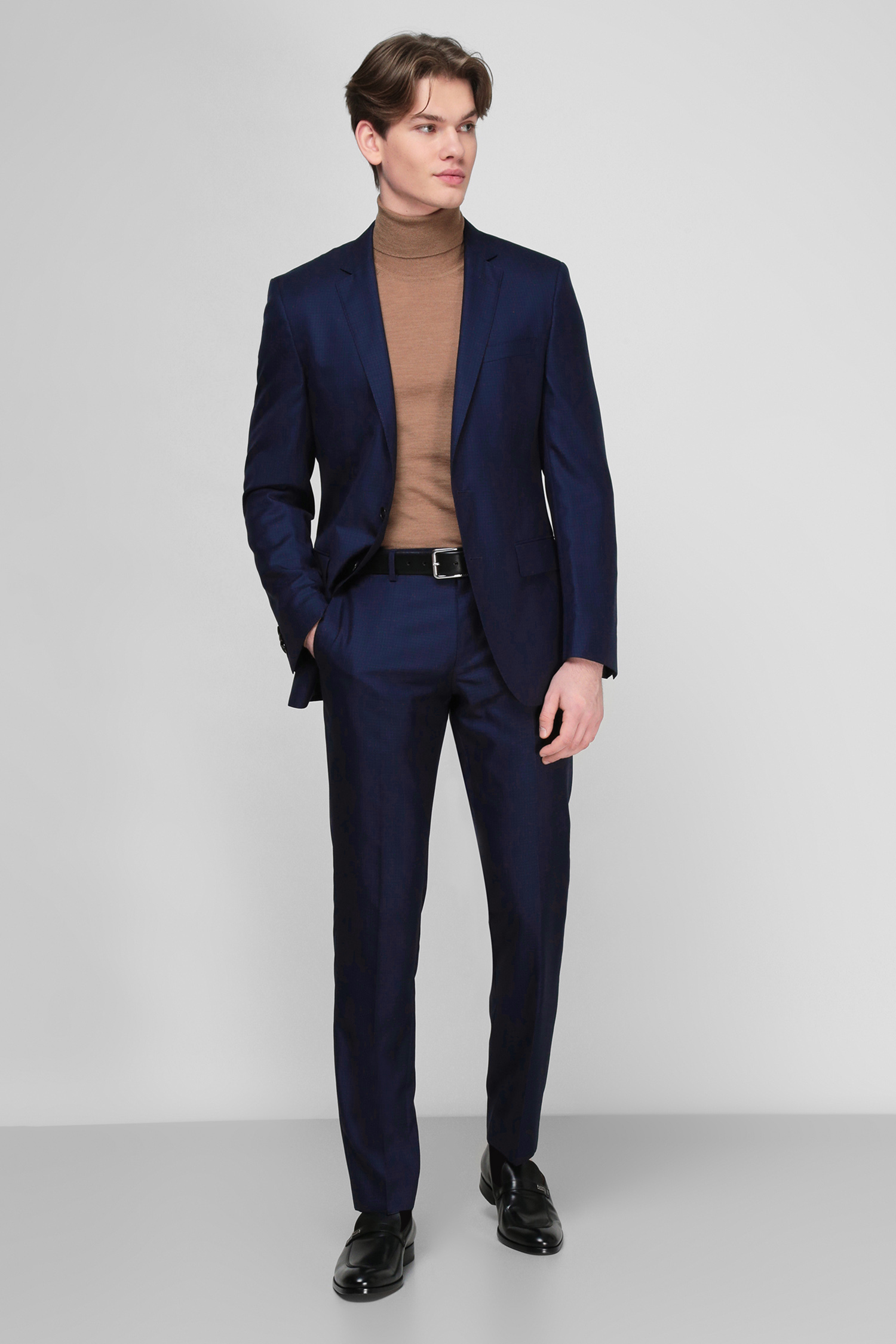 Темно-синий шерстяной костюм для парней (пиджак, брюки) BOSS 50453680;402
