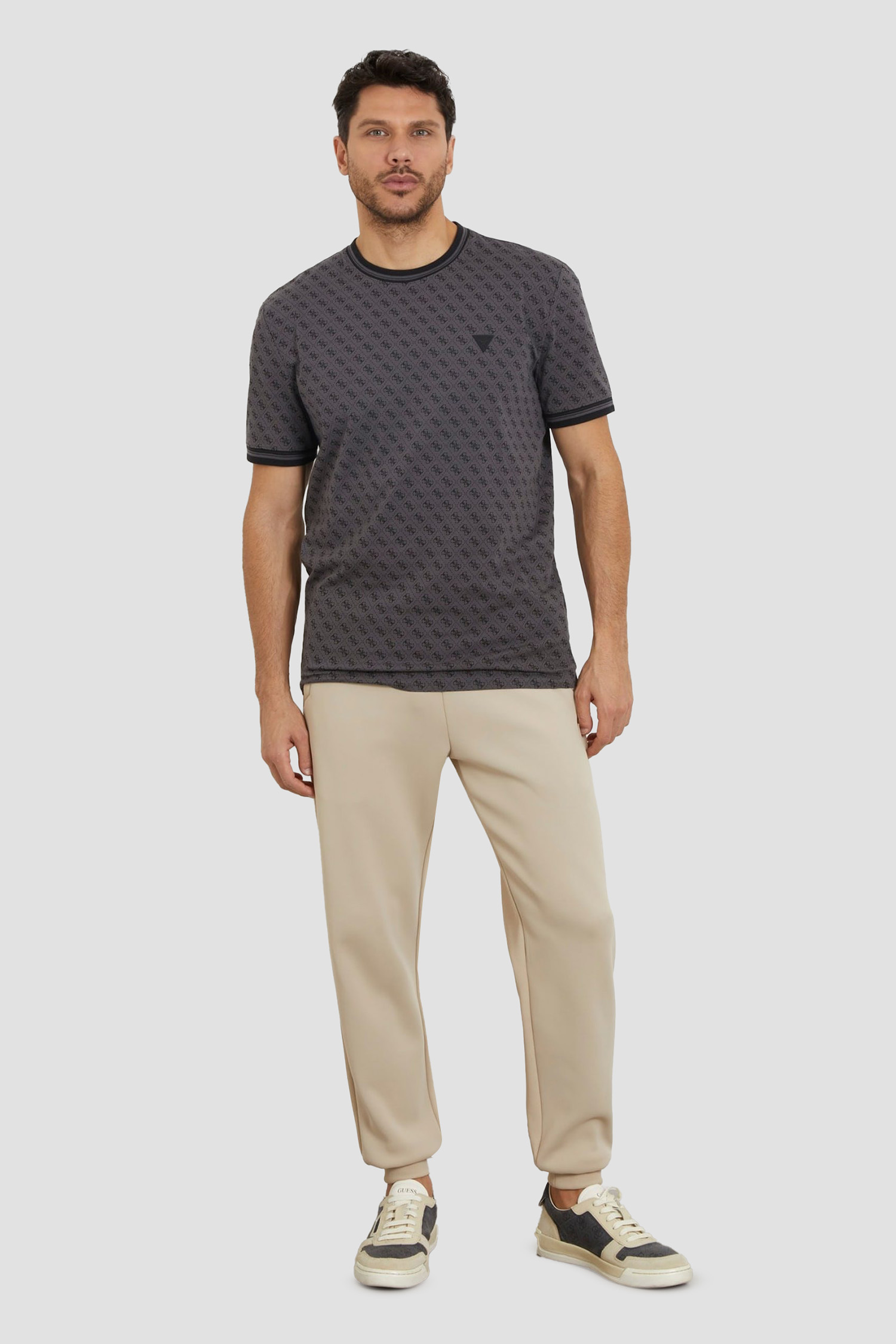 Мужская темно-серая футболка с узором Guess Z2YI05.J1314;P9NP