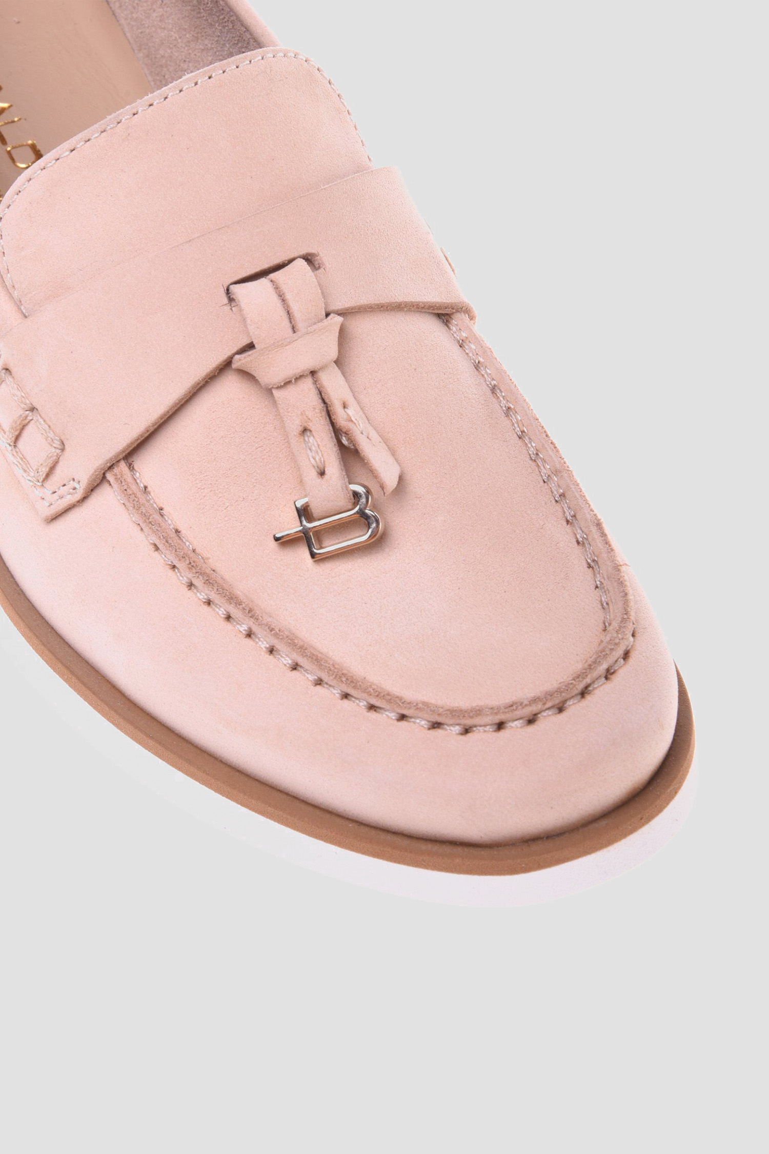 Женские розовые нубуковые лоферы BALDININI D5E217S1NABU;7890