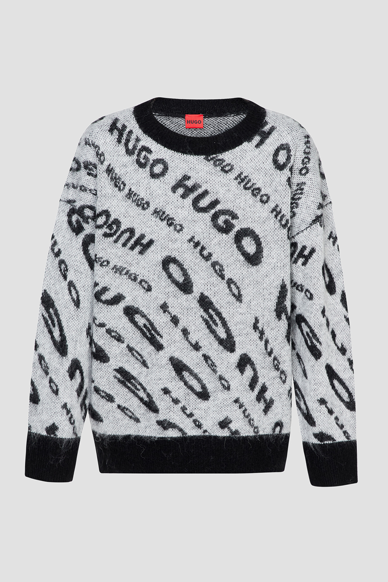 Женский серый свитер с узором HUGO 50500802;965