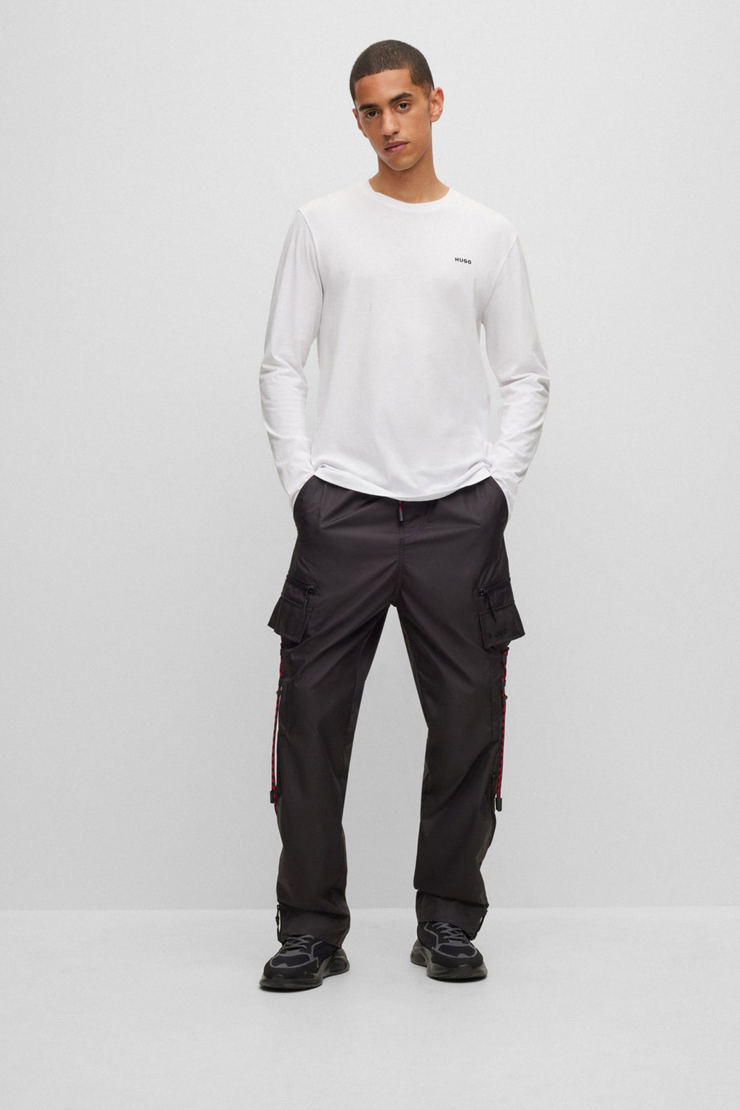 Чоловічий білий лонгслів HUGO 50466159;100