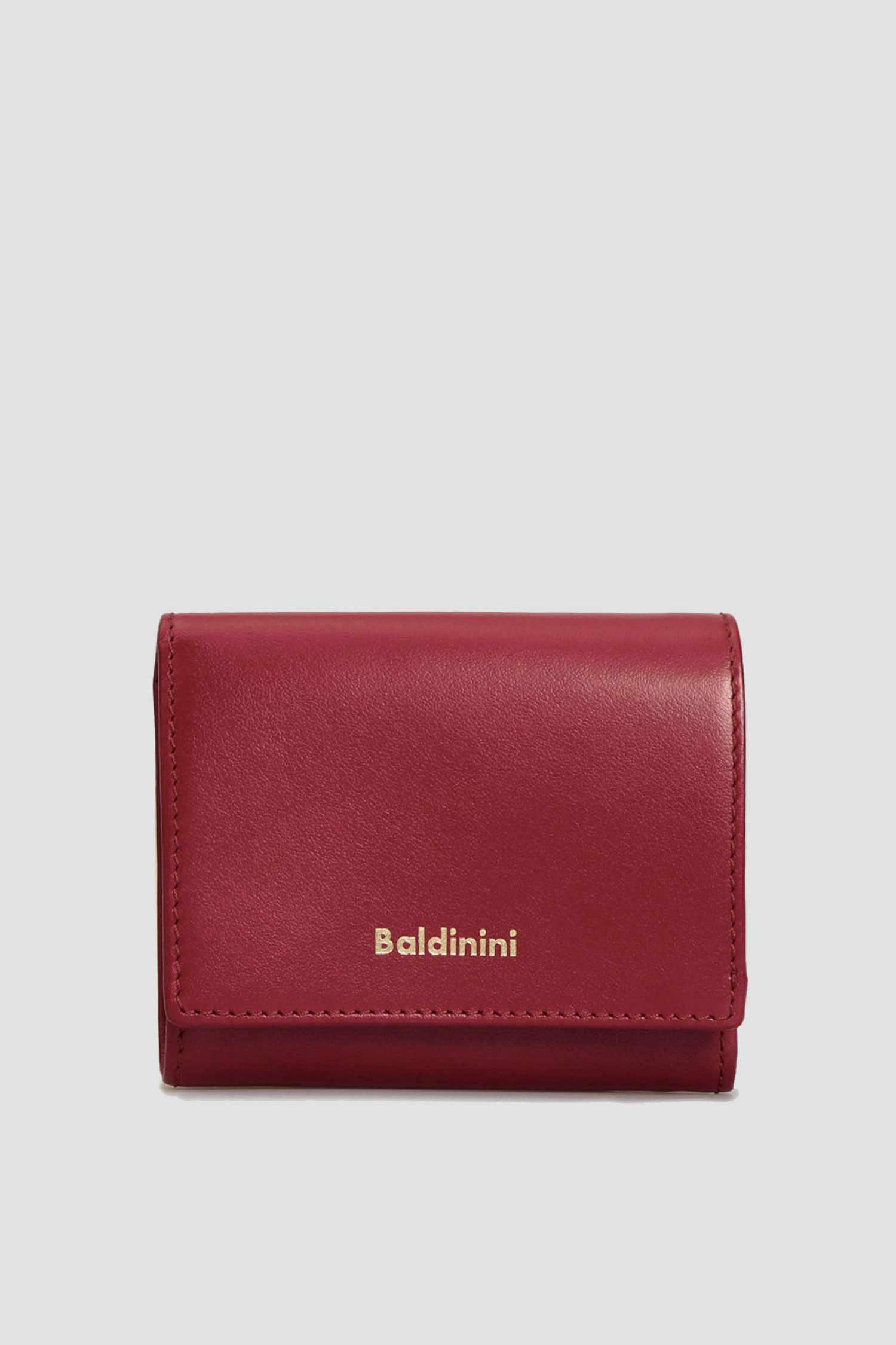 Бордовый кожаный кошелек для девушек Baldinini P2B005FIRE;7040