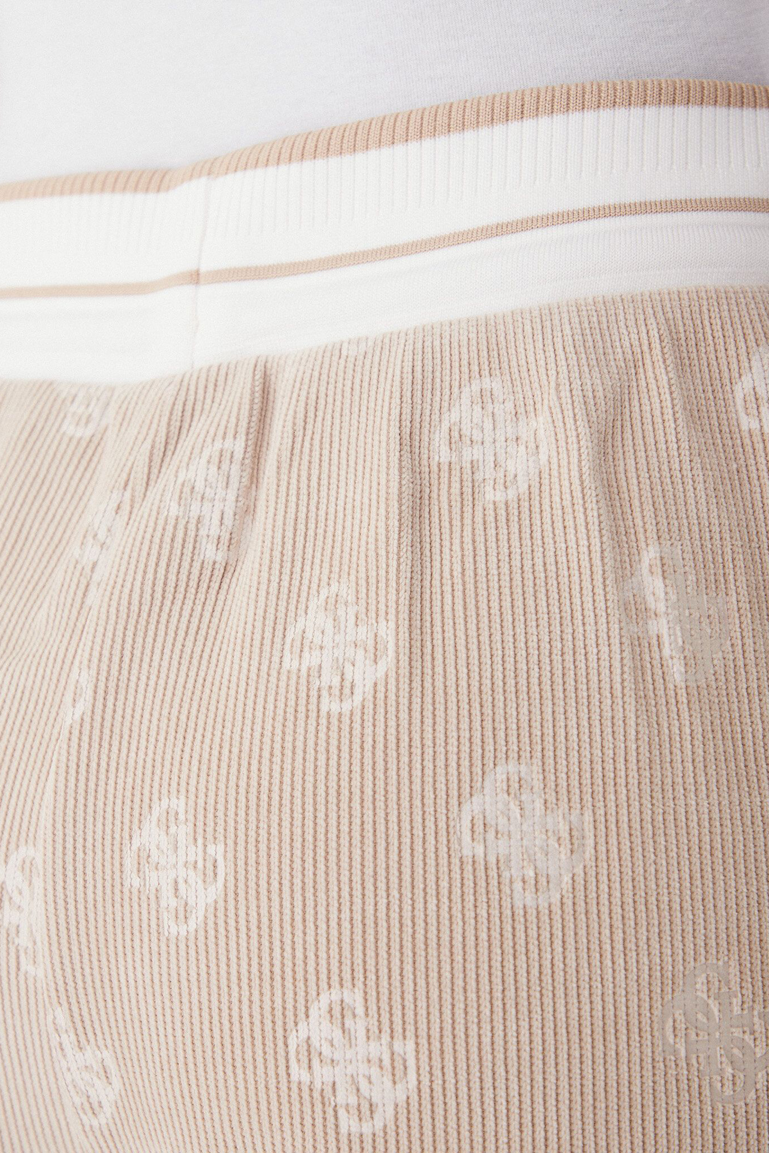 Женские бежевые спортивные брюки с узором Guess V5BB00.K1902;COCB