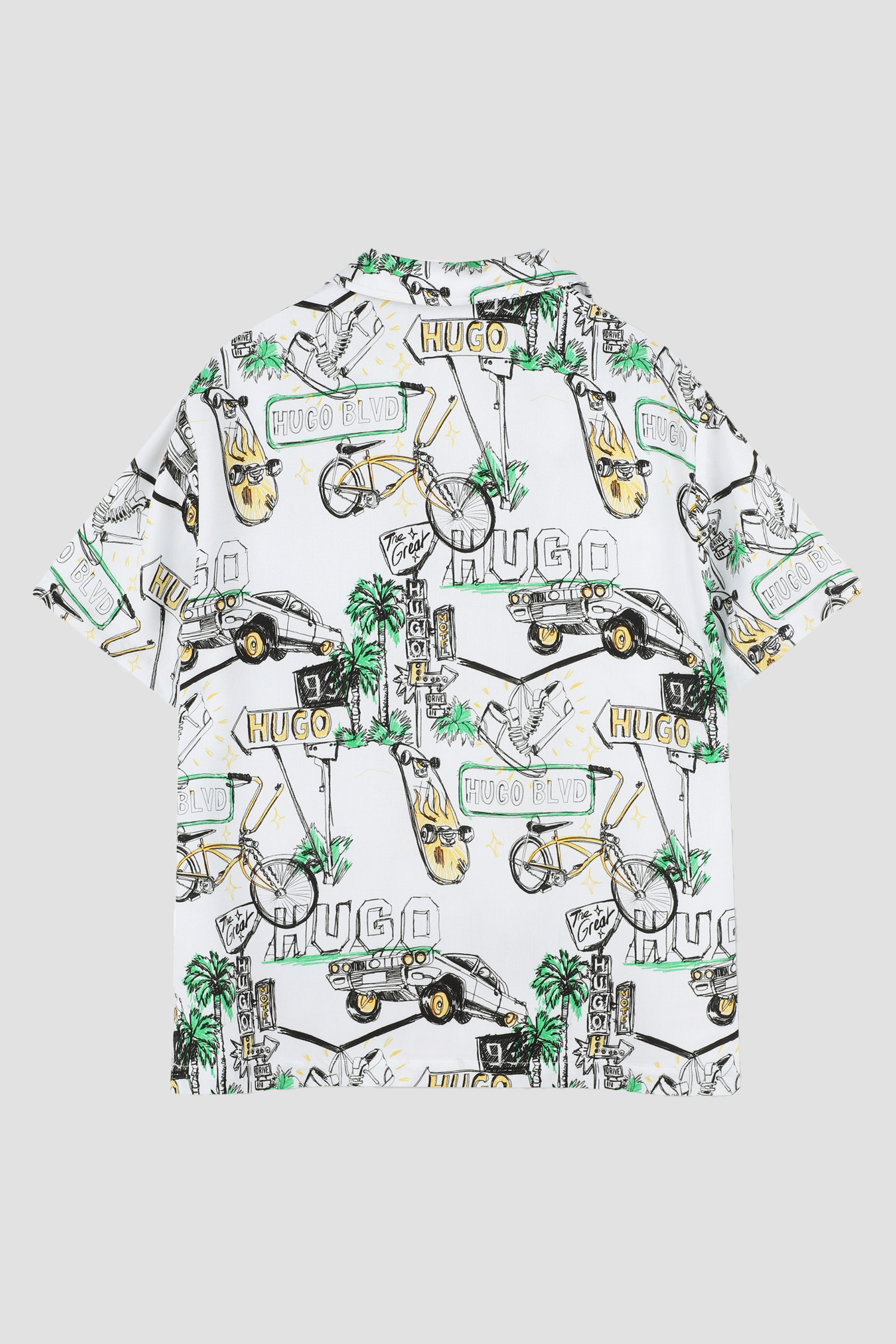 Детская белая рубашка с узором HUGO kids G00347;10P