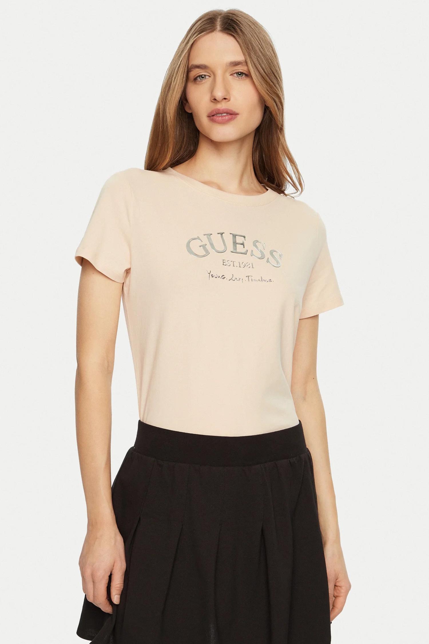 Жіноча бежева футболка Guess V5RI16.J1314;A13W
