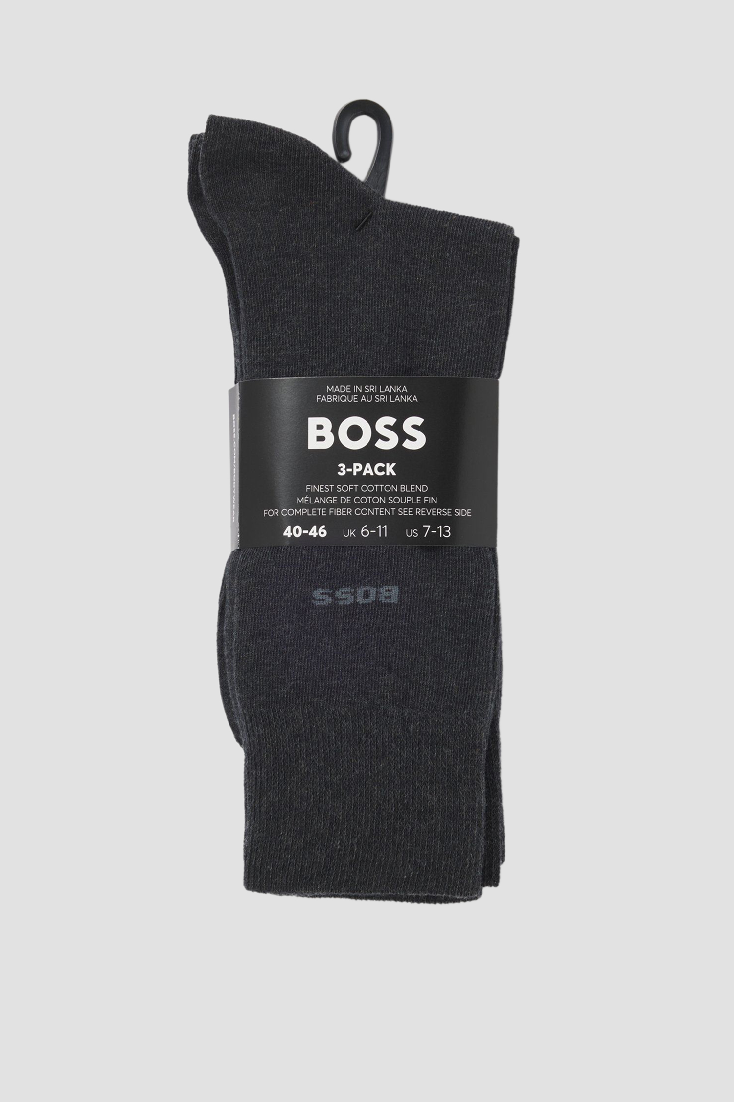 Чоловічі темно-сірі шкарпетки (3 пари) BOSS 50469839;012