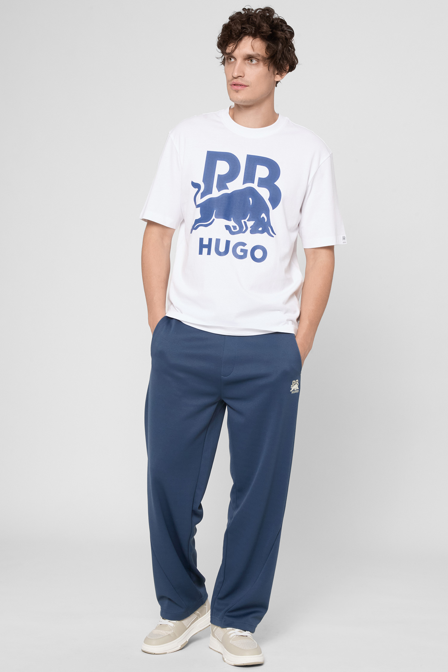 Мужская белая футболка HUGO x RB HUGO 50551836;100