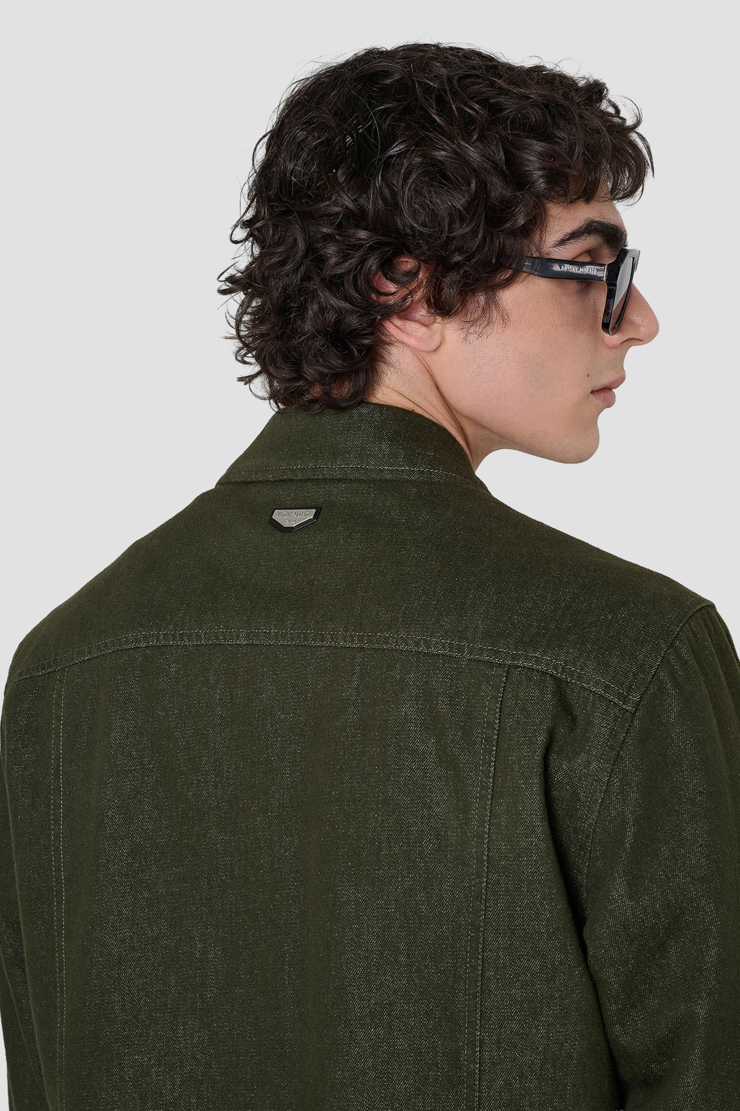 Мужская оливковая джинсовая куртка Antony Morato MMCO00986.FA700172;4088
