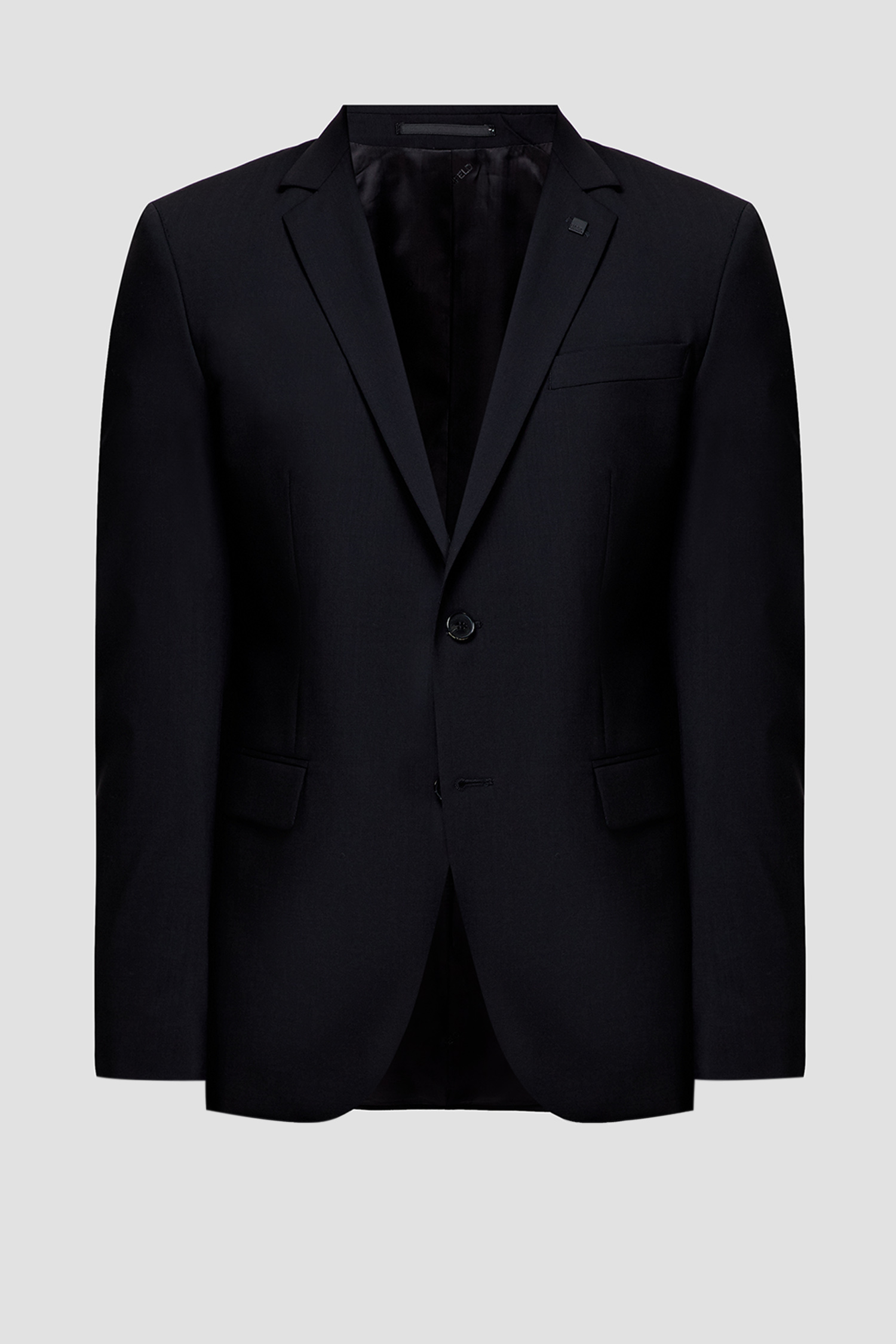 Мужской черный шерстяной пиджак Karl Lagerfeld 500099.155200;990