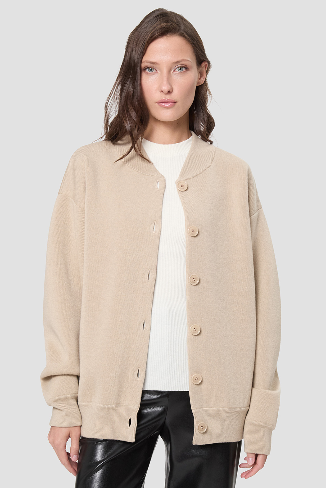 Женский бежевый шерстяной кардиган BOSS 50543544;275