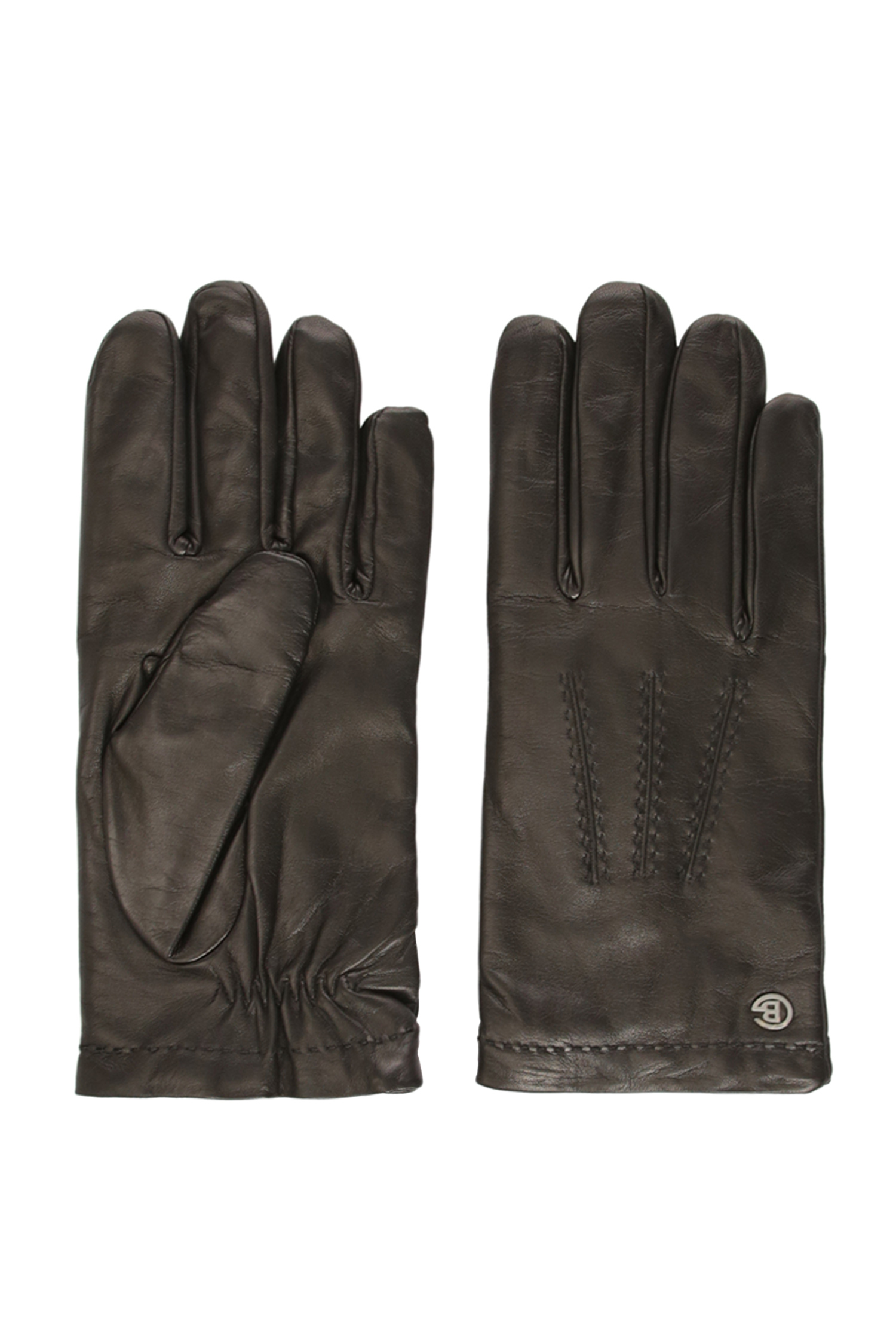 Мужские черные кожаные перчатки Baldinini 027001;00