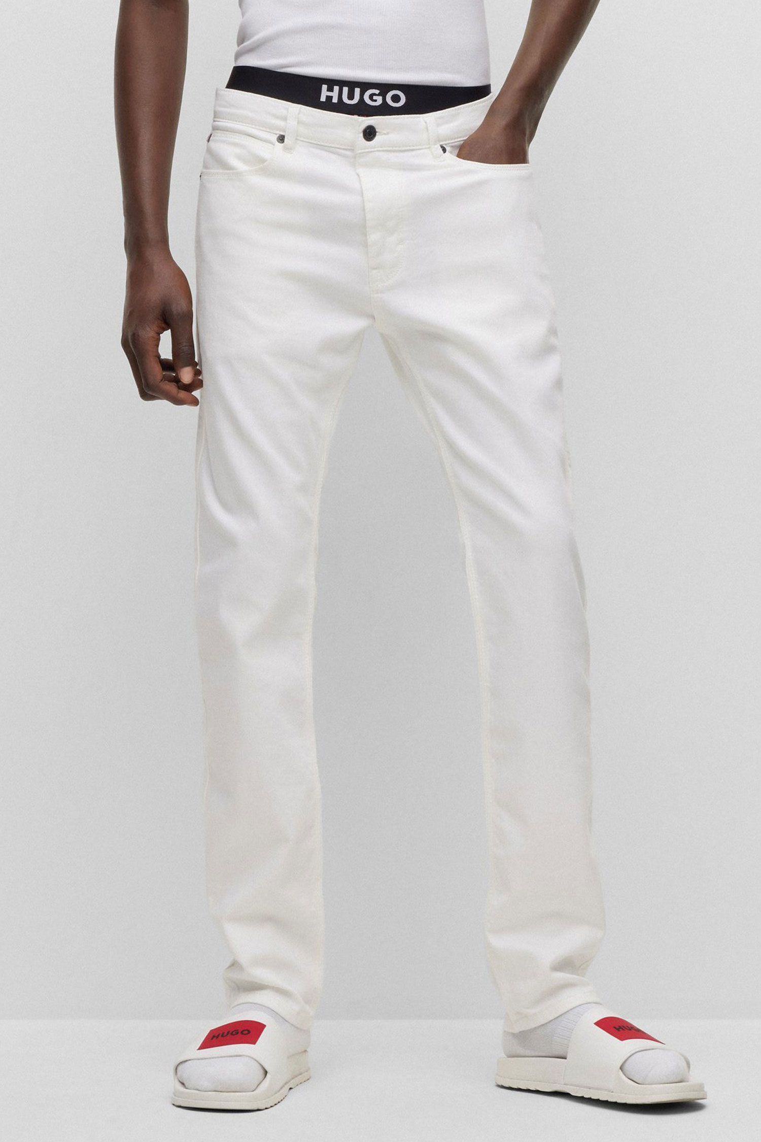 Мужские белые джинсы HUGO 50489783;100
