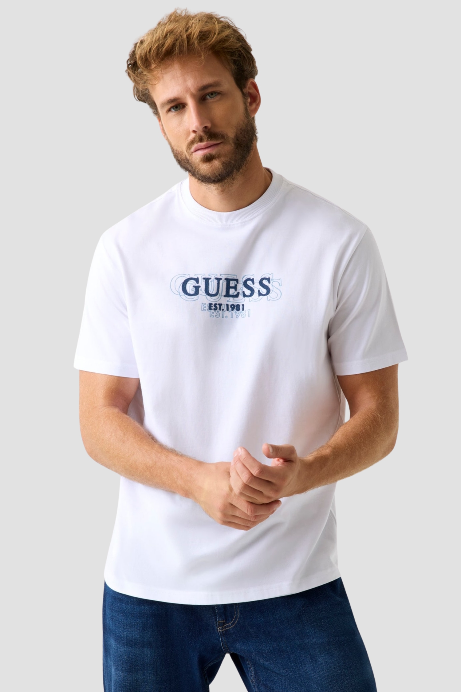 Мужская белая футболка Guess M5BI05.I3Z14;G011