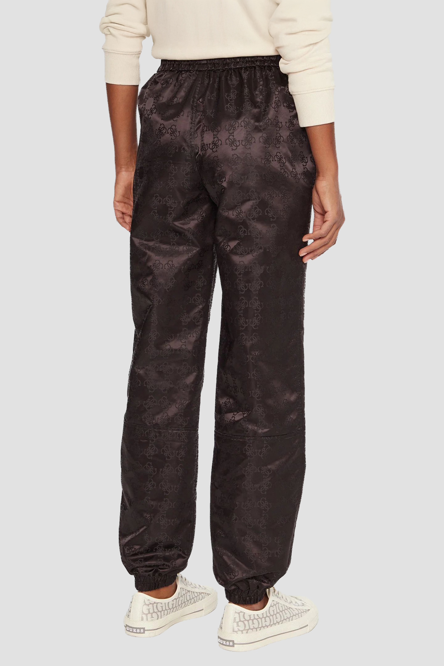 Женские черные спортивные брюки с узором Guess V5YB14.WHFU0;FJ4Q