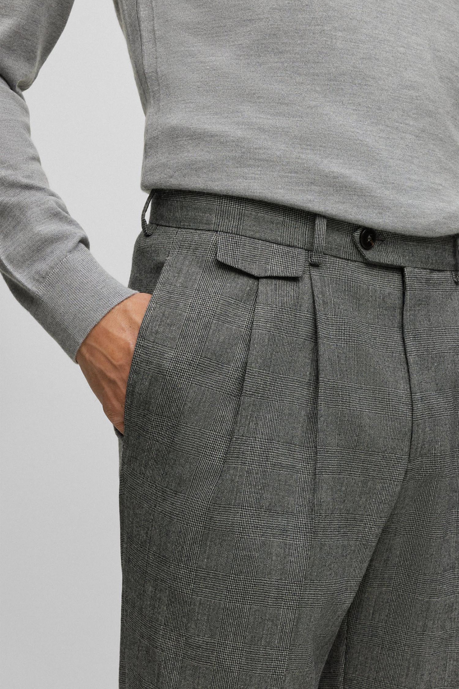 Чоловічі сірі вовняні брюки BOSS 50499657;041