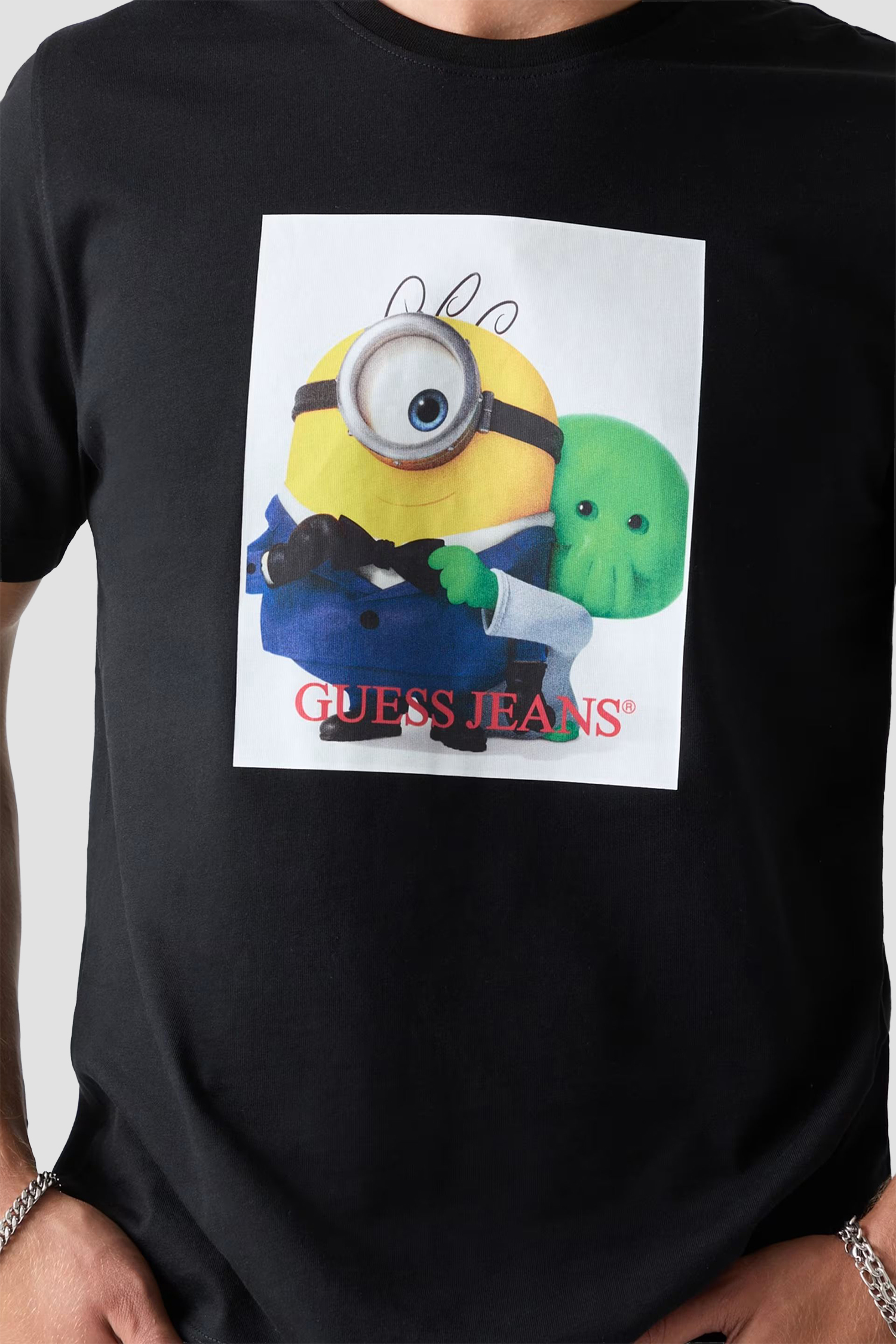 Мужская черная футболка GJ X Minions Guess Jeans M6YI82.K6411;JBLK