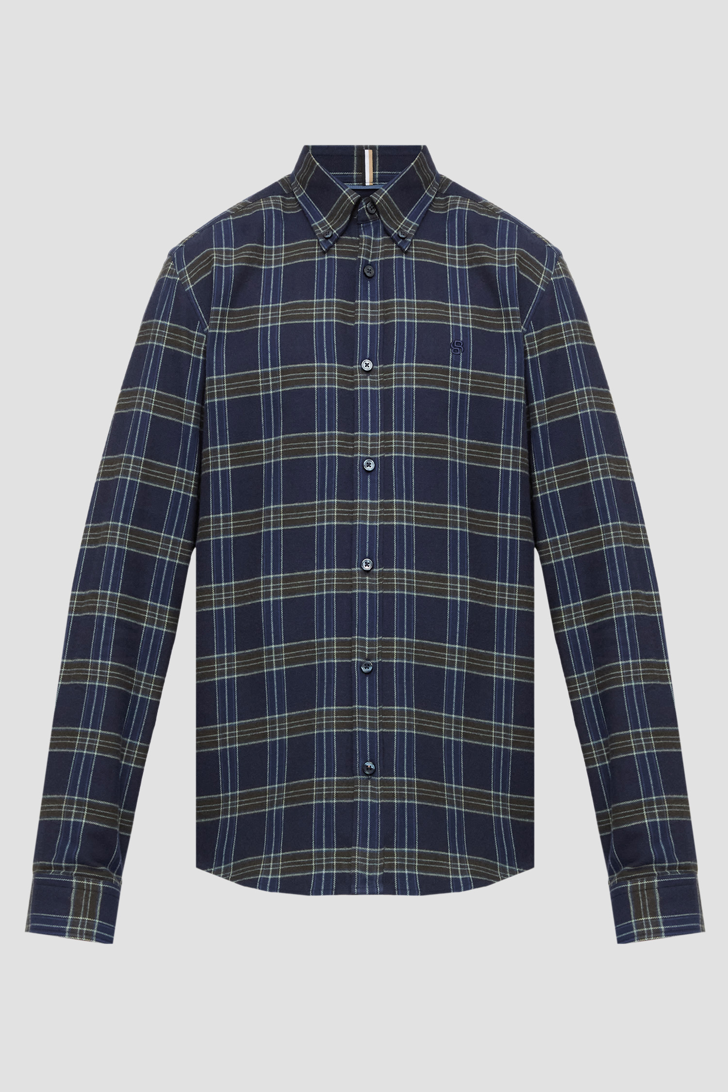 Мужская темно-синяя рубашка в клетку BOSS 50550049;473