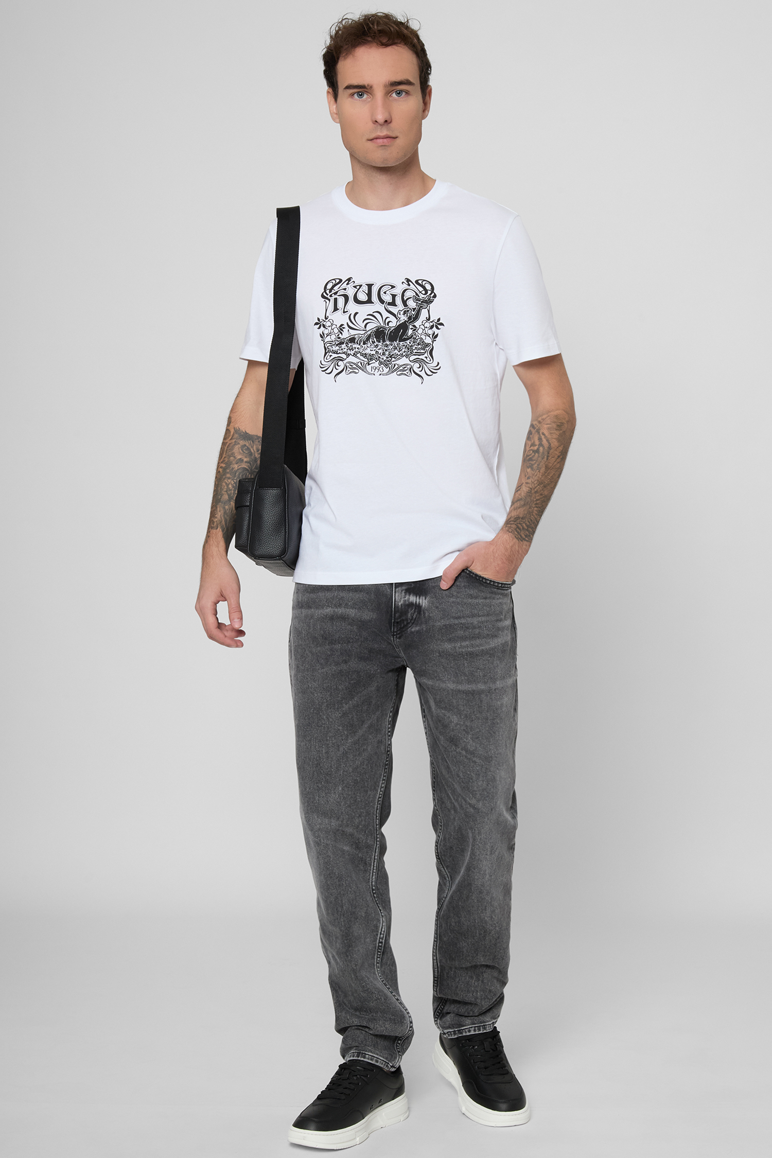 Мужская белая футболка HUGO 50548565;100