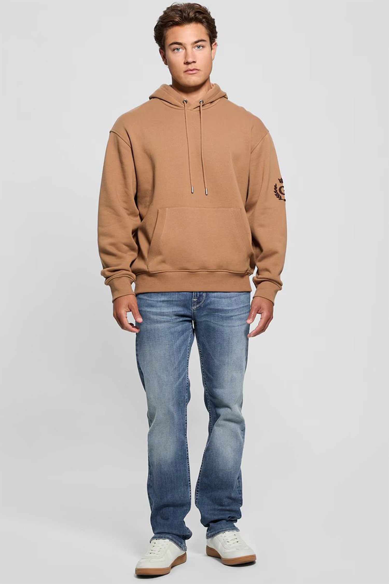 Мужское бежевое худи Guess M4BQ05.KBJ31;G1R4