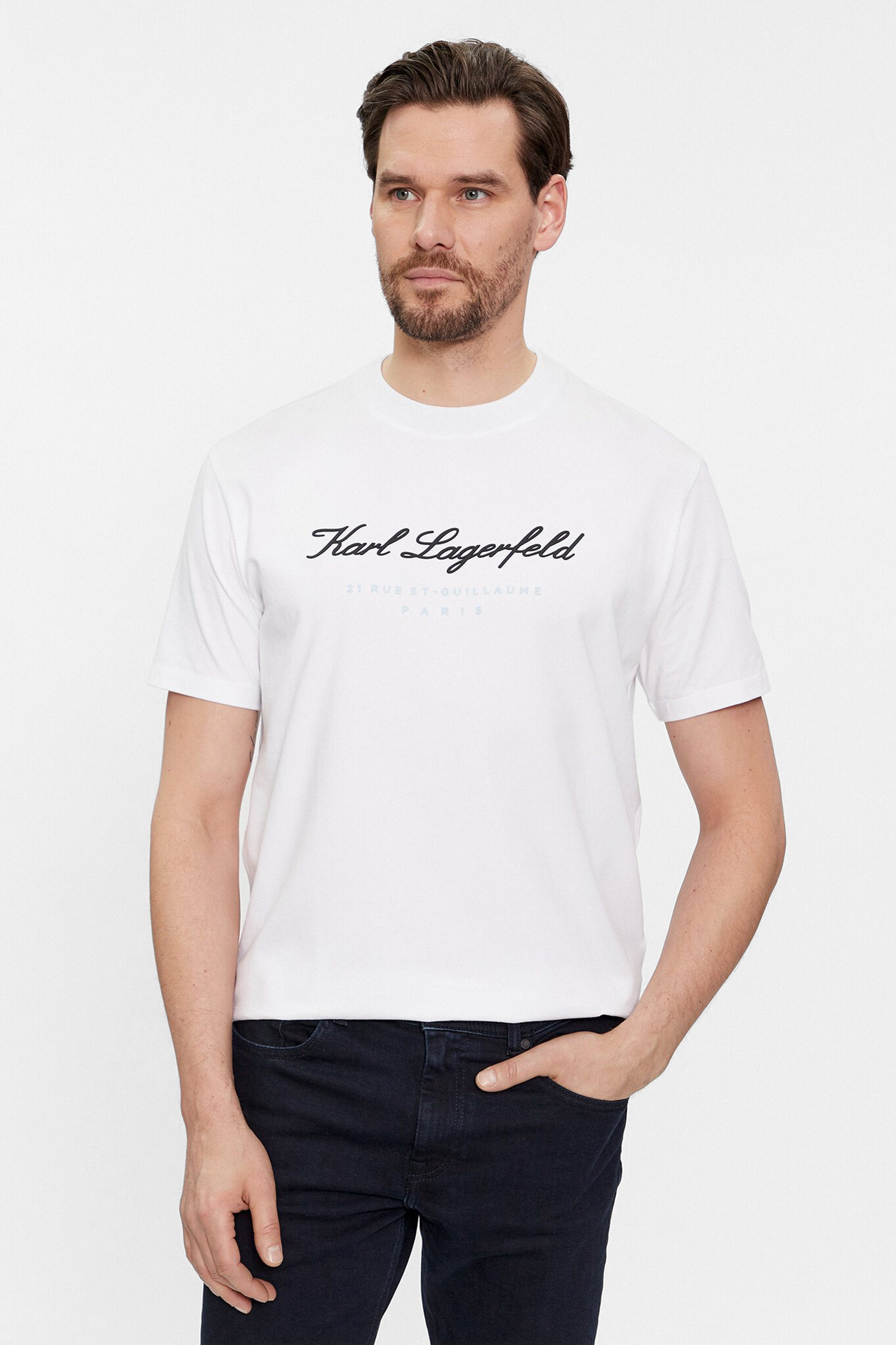 Чоловіча біла футболка Karl Lagerfeld 541221.755403;10