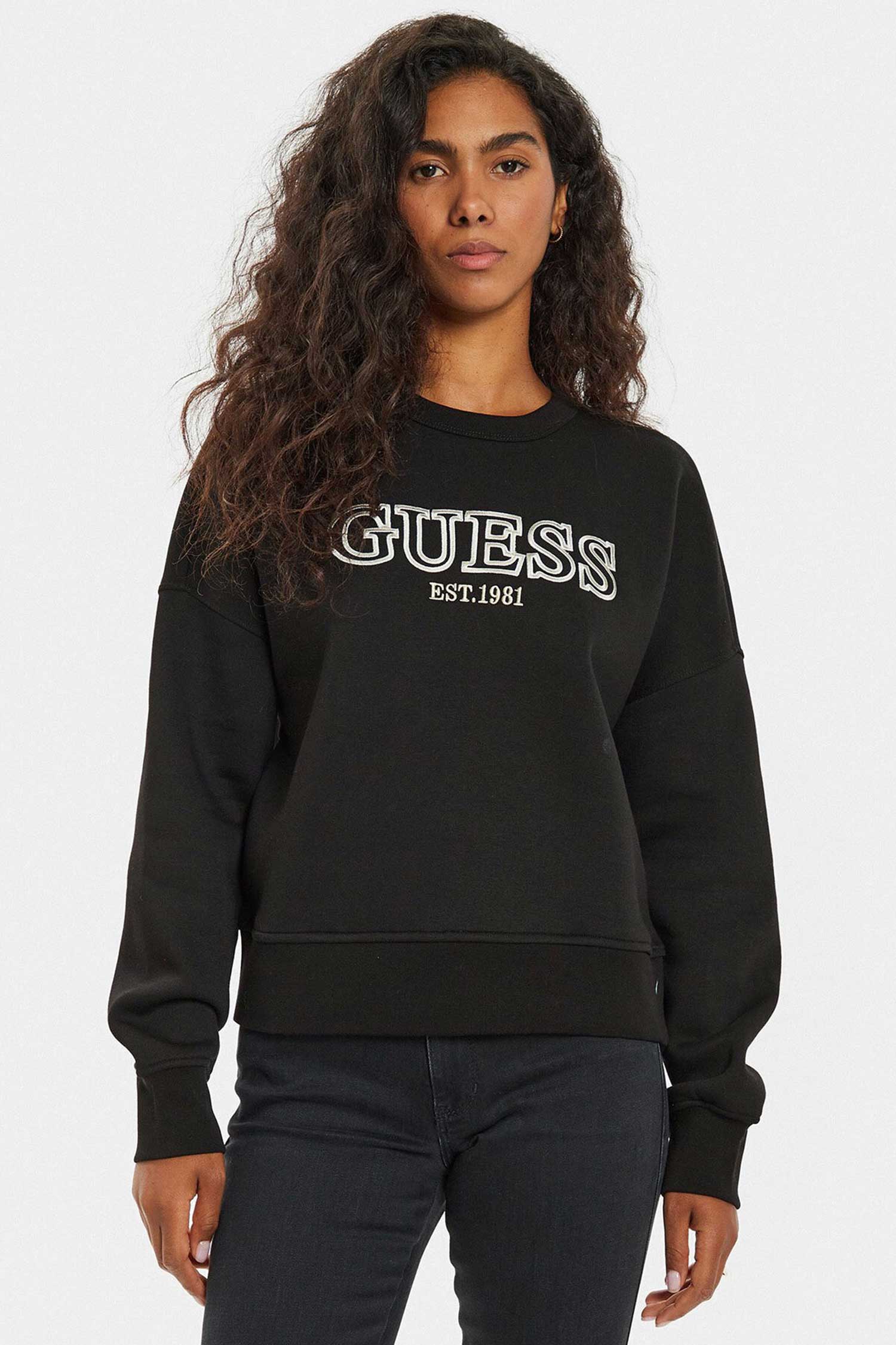 Жіночий чорний світшот Guess V4BQ03.KCHX0;JBLK