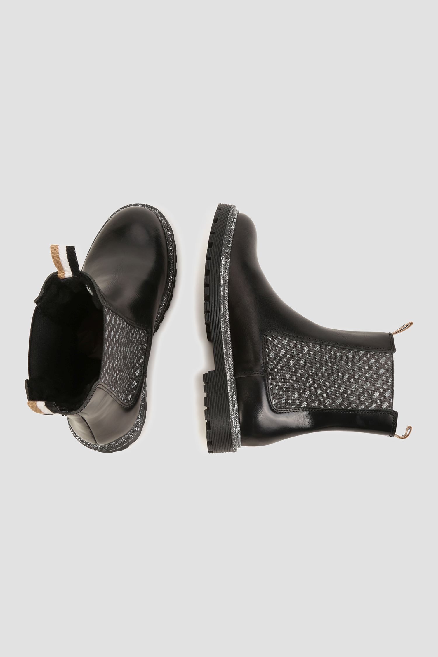 Детские черные кожаные челси BOSS kids J19088;09B