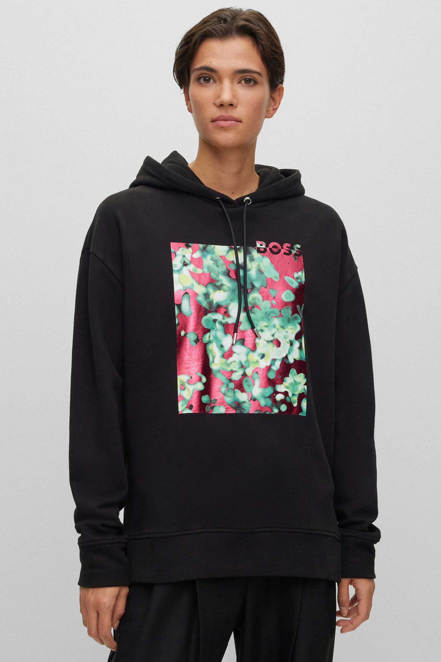 Женское черное худи BOSS 50500066;001