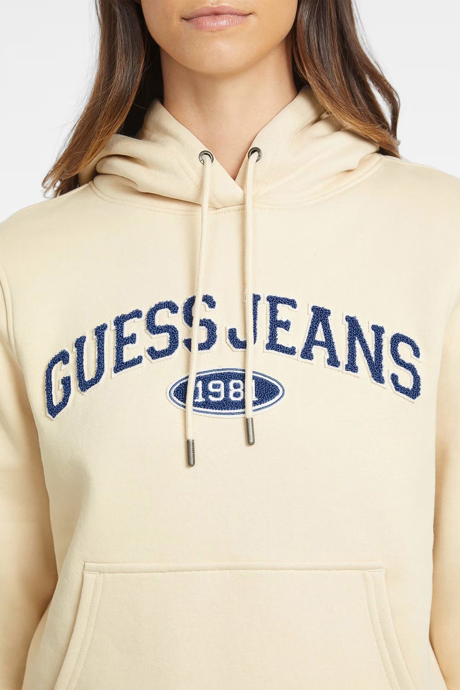Жіноче бежеве худі Guess Jeans W4YQ09.KC811;G1W7