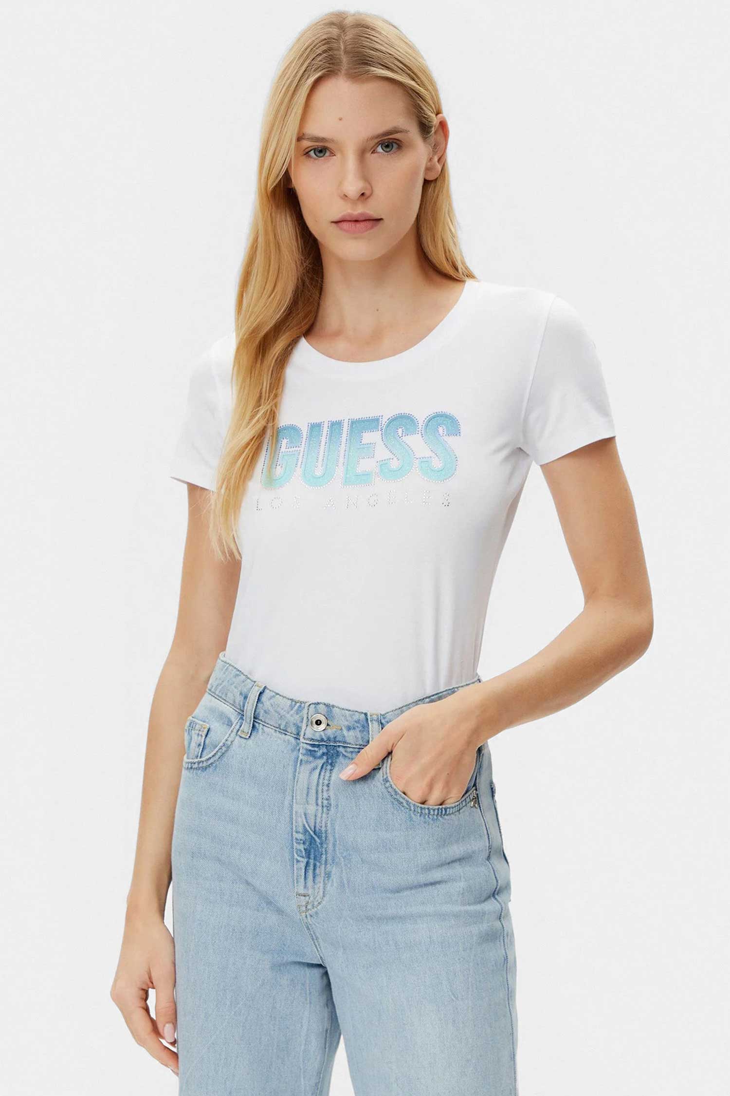 Жіноча біла футболка Guess W5GI14.J1314;G011