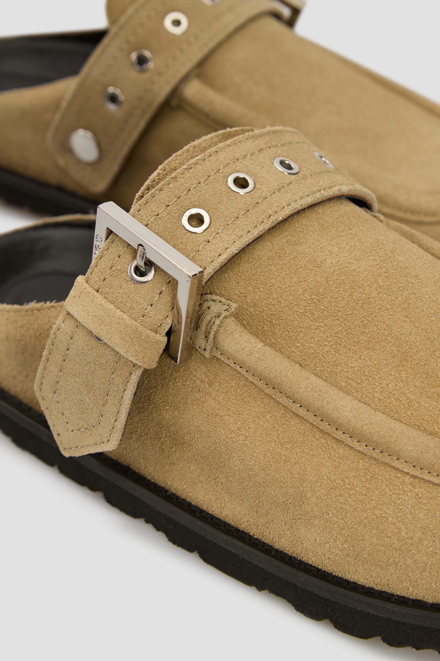 Женские оливковые замшевые клоги HUGO 50542022;337