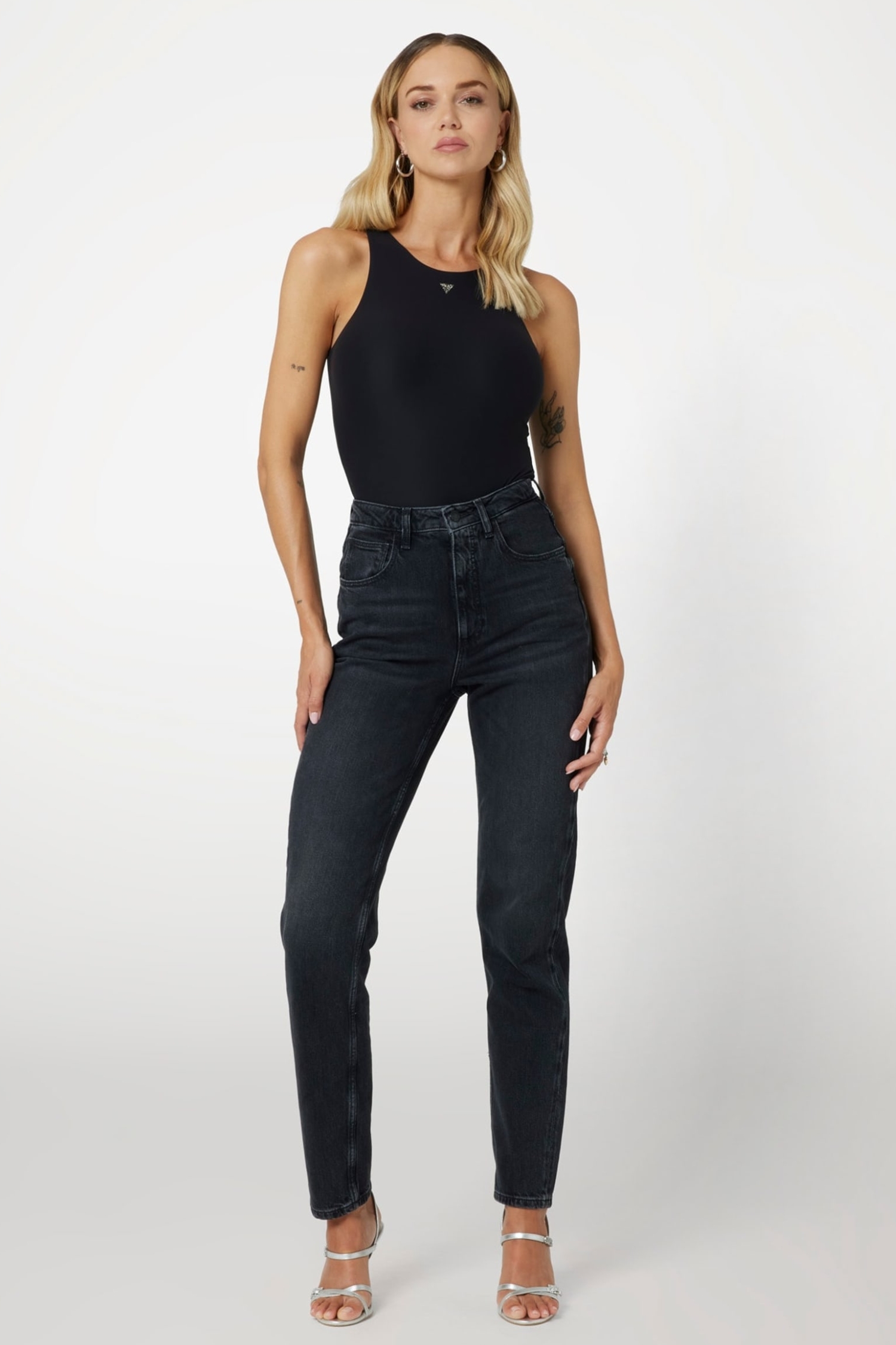 Женское черное боди Guess W4YP46.KCDE0;JBLK