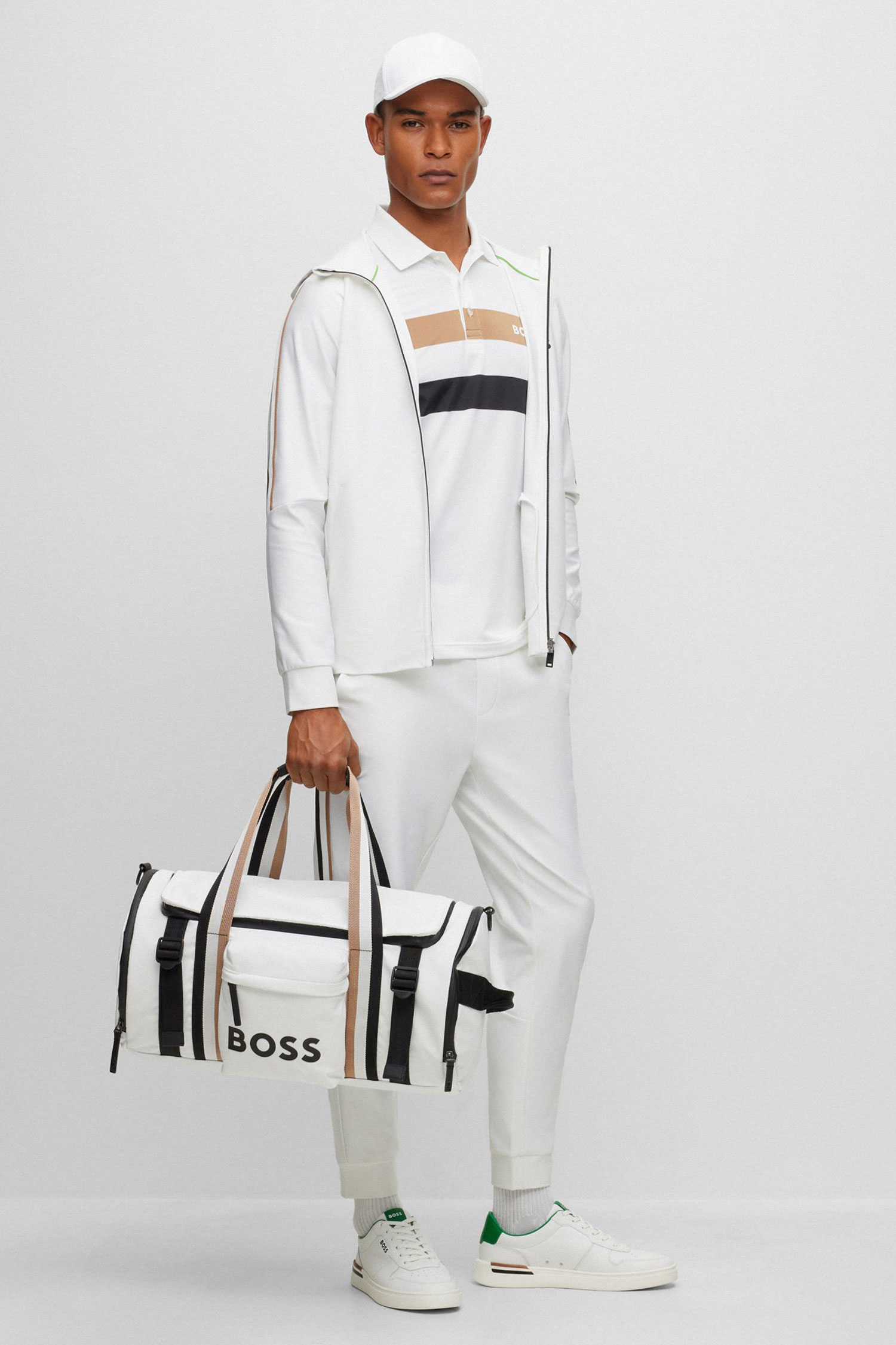 Мужская белая кофта на молнии BOSS X Matteo Berrettini BOSS 50504552;100