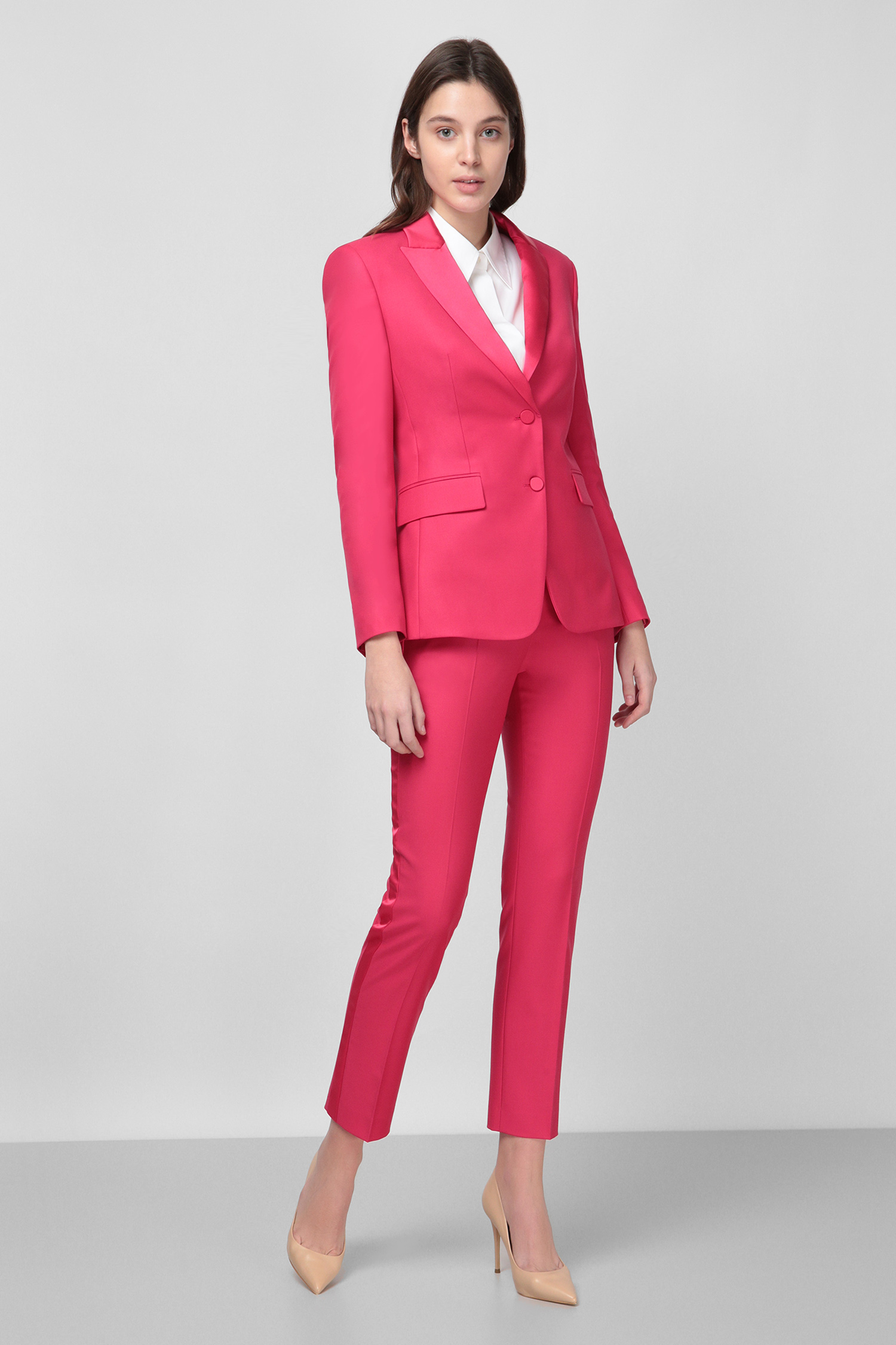 Женский розовый шерстяной костюм (жакет, брюки) BOSS x Justin Teodoro BOSS 50444563K;662