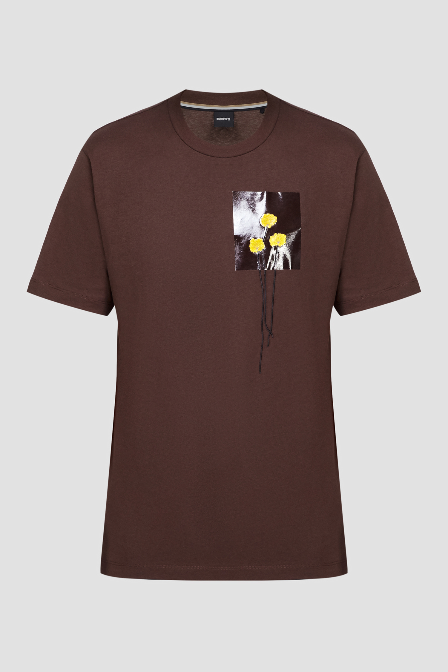 Мужская коричневая футболка BOSS 50499558;205