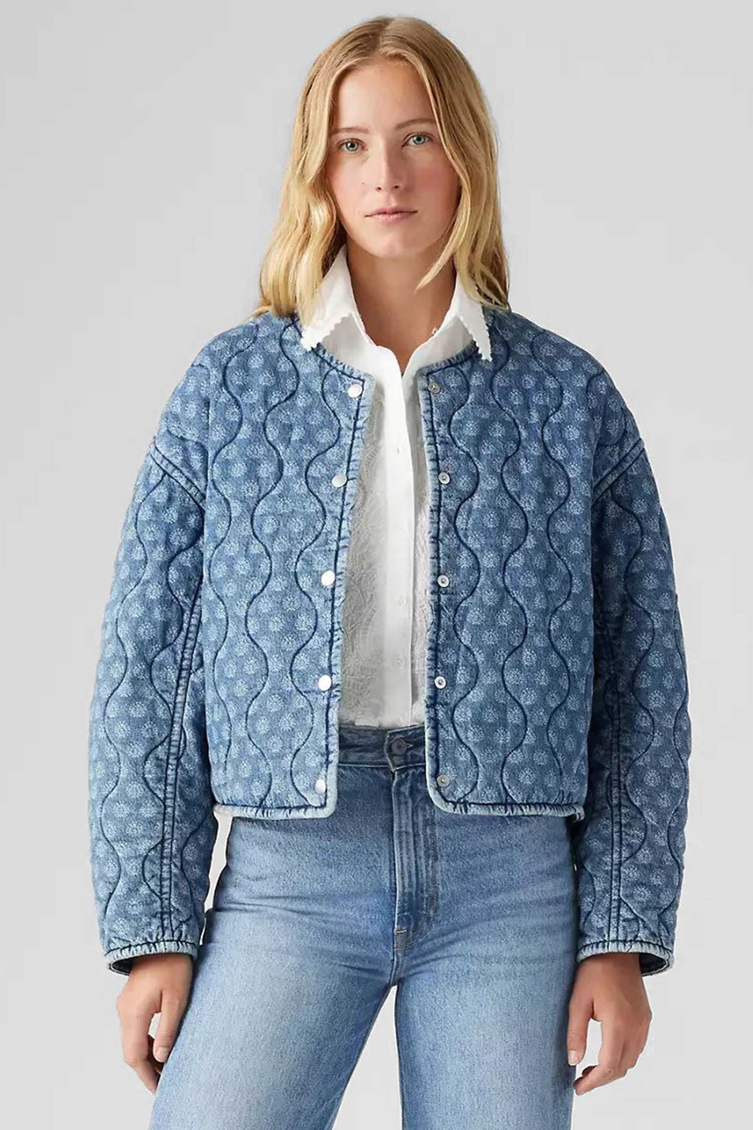 Женская голубая джинсовая куртка с узором Levi’s® 001FR;0004