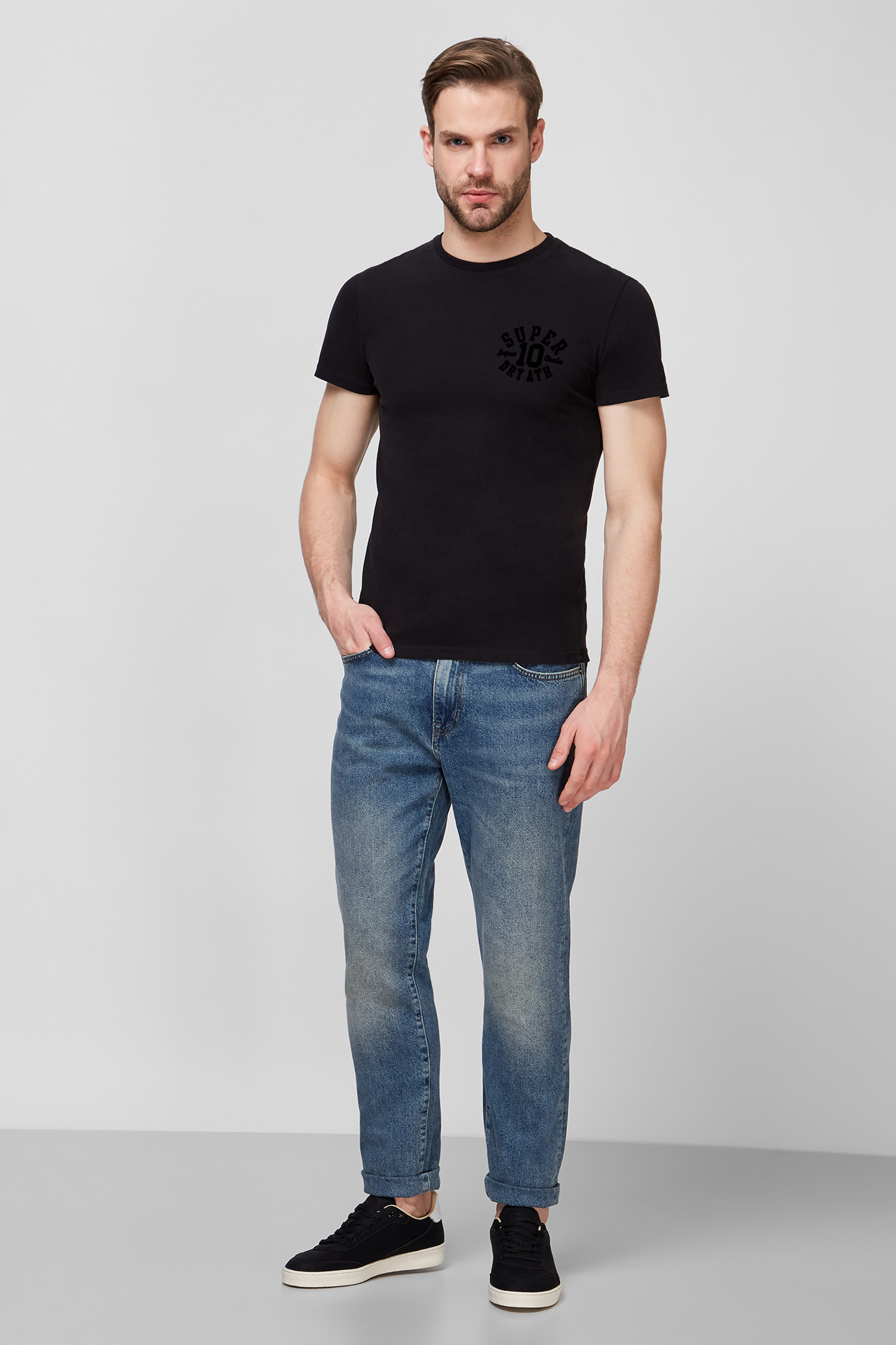 Мужская черная футболка SuperDry M1010580A;02A