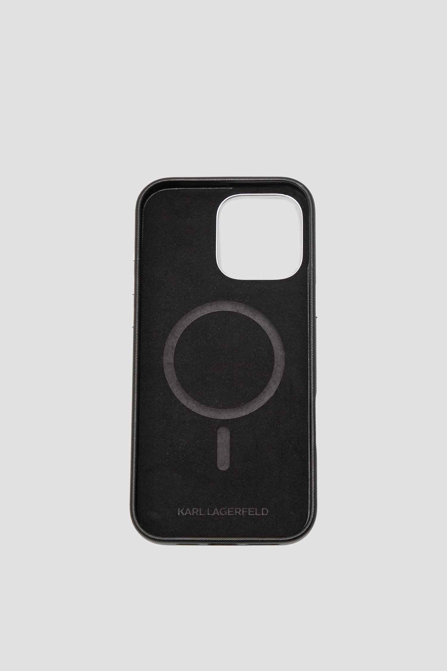 Чоловічий чорний чохол для телефону iPhone 16 Pro Max Karl Lagerfeld KLHMP16XPSAFWMCK;BLACK