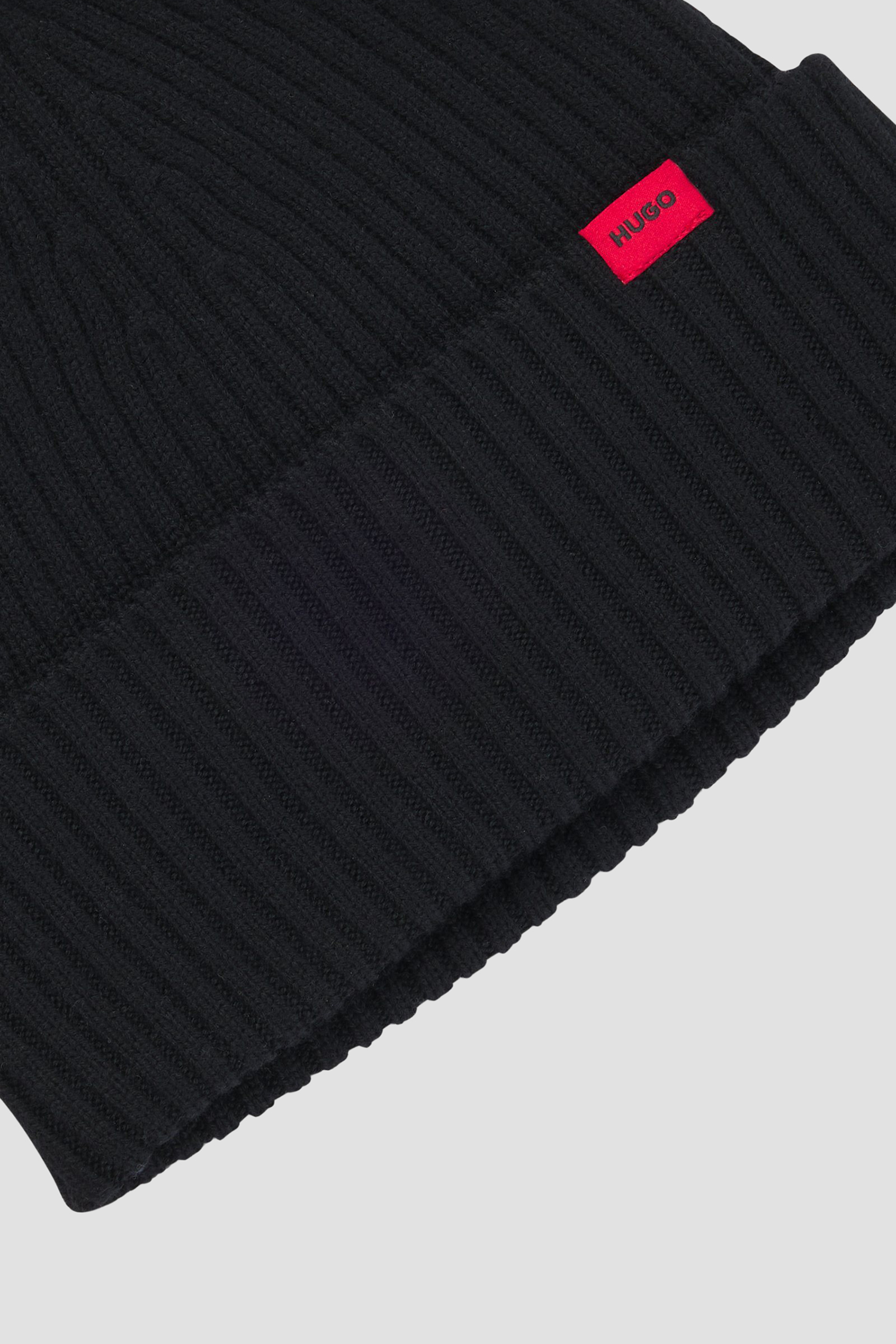 Мужская черная шерстяная шапка HUGO 50524570;001