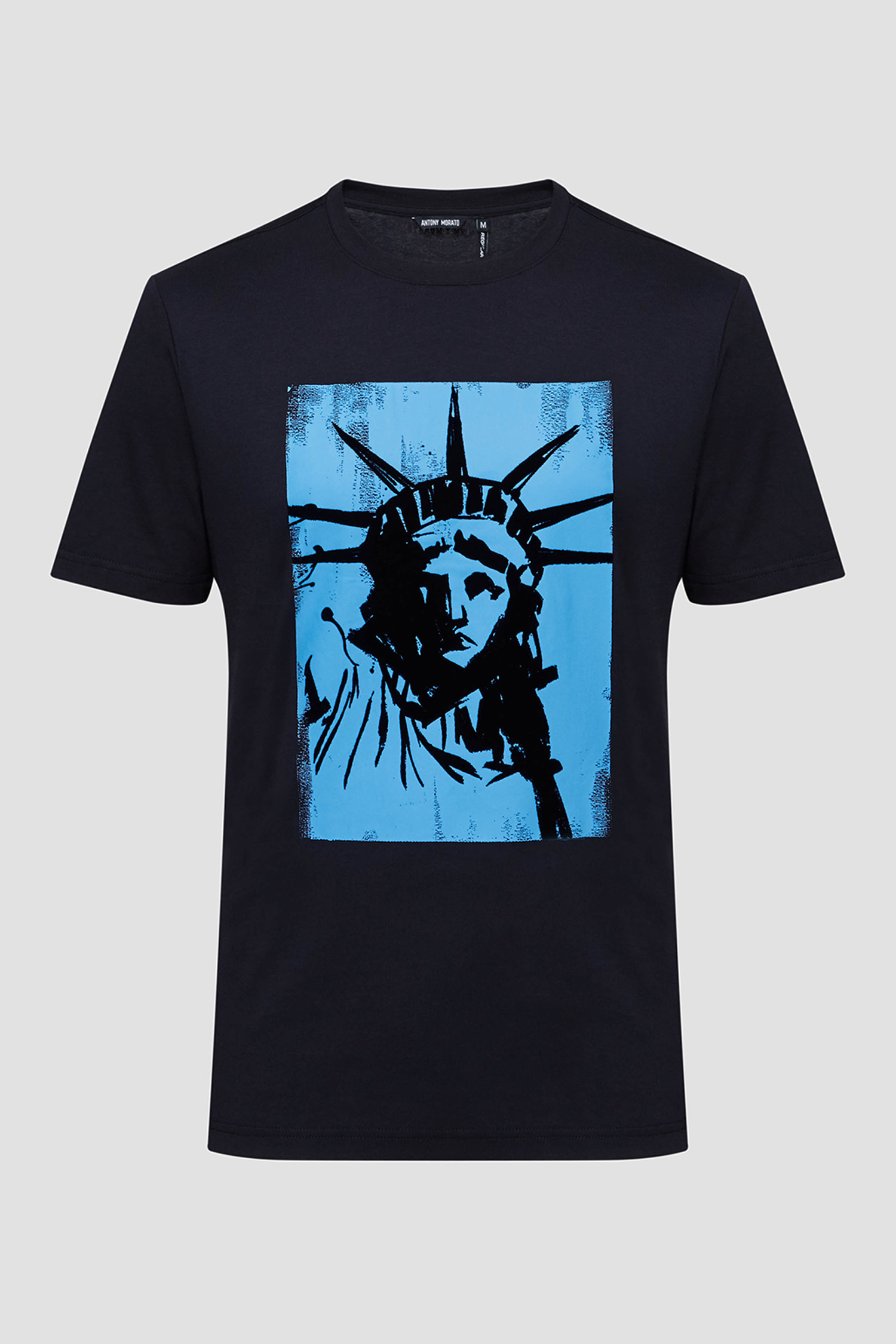 Чоловіча темно-синя футболка Antony Morato MMKS02322.FA100240;7073