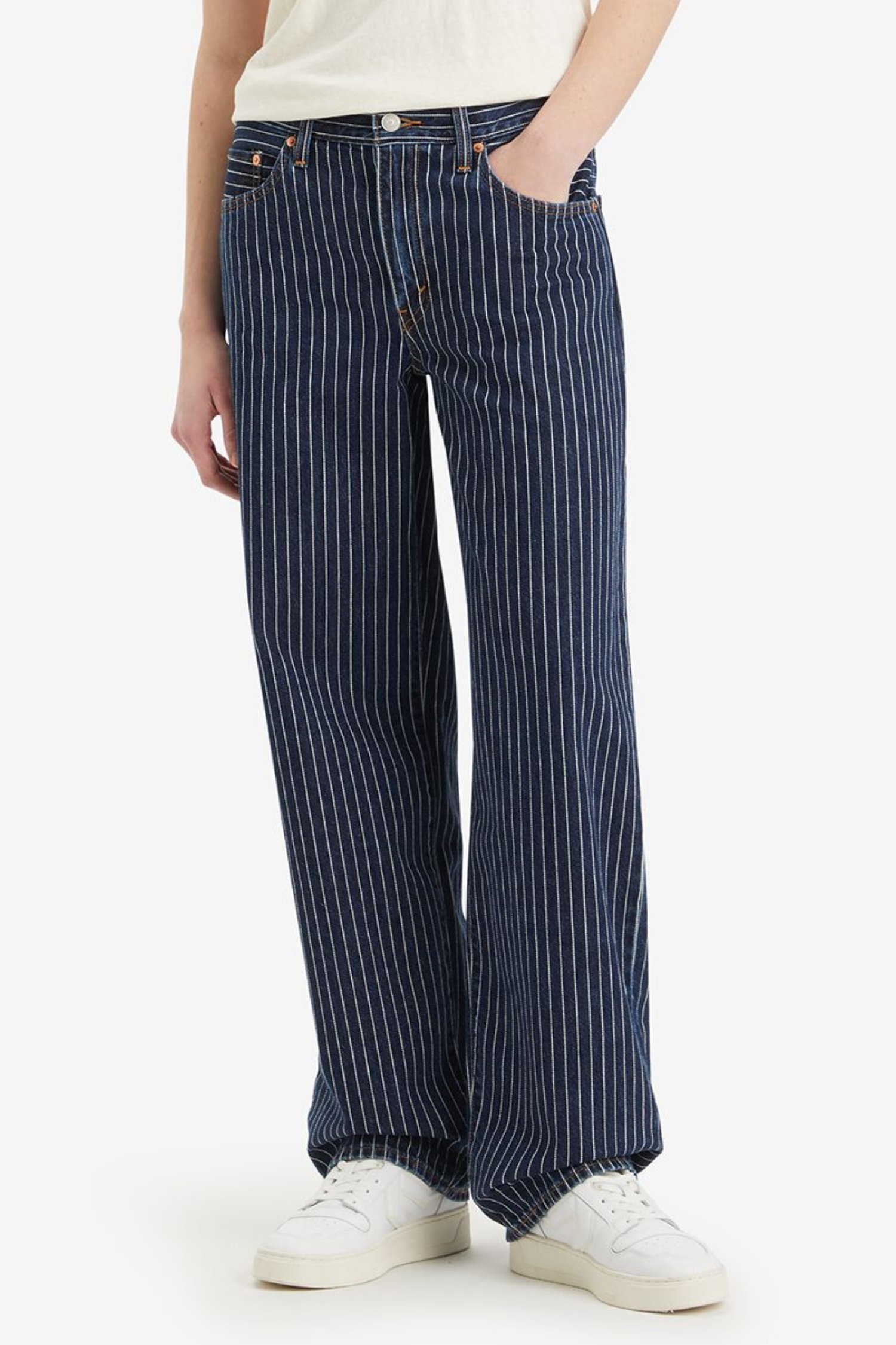 Женские темно-синие джинсы в полоску Baggy Dad Levi’s® A3494;0047