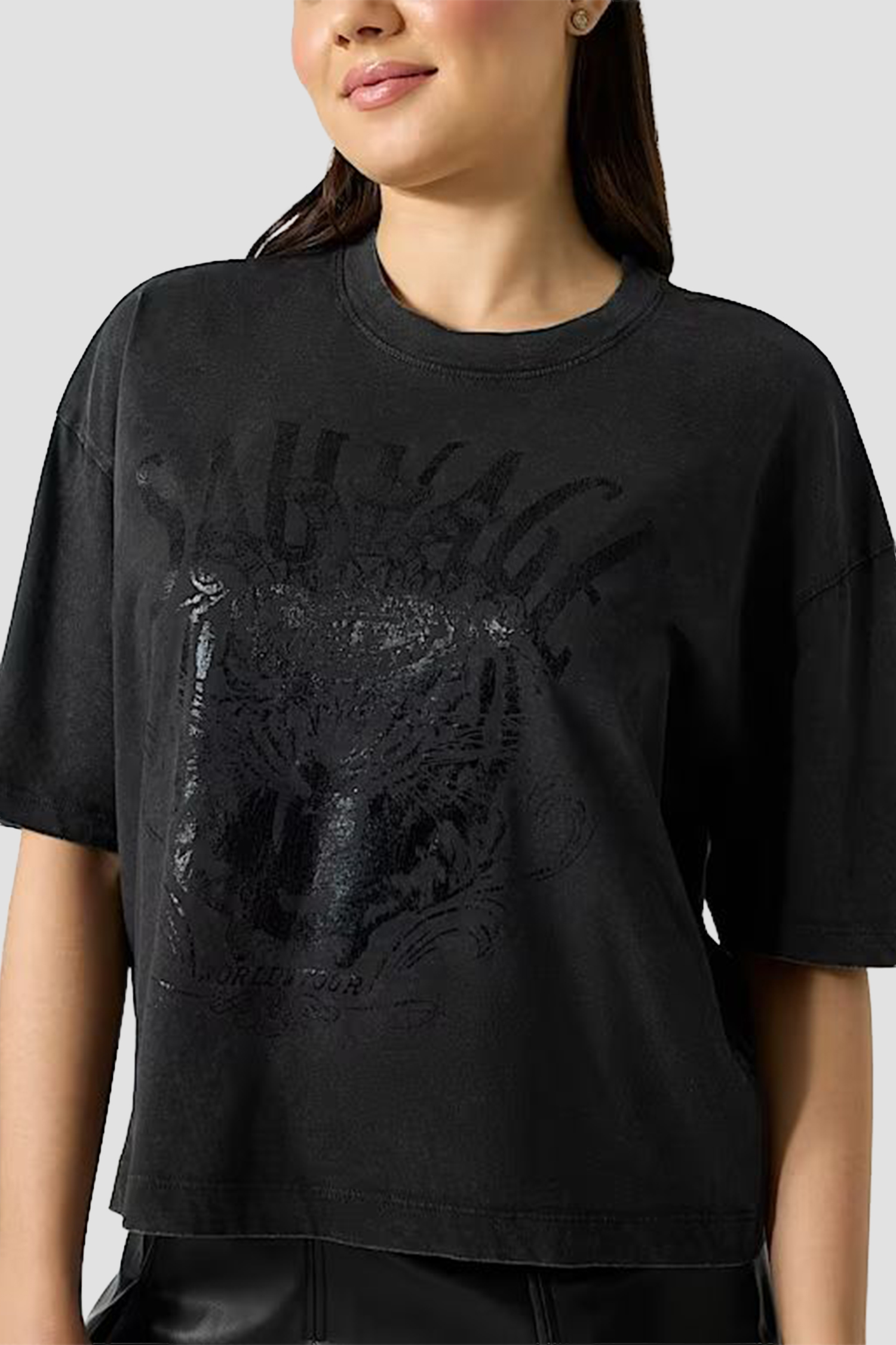 Жіноча чорна футболка Guess W6GI34.K3303;JTMU